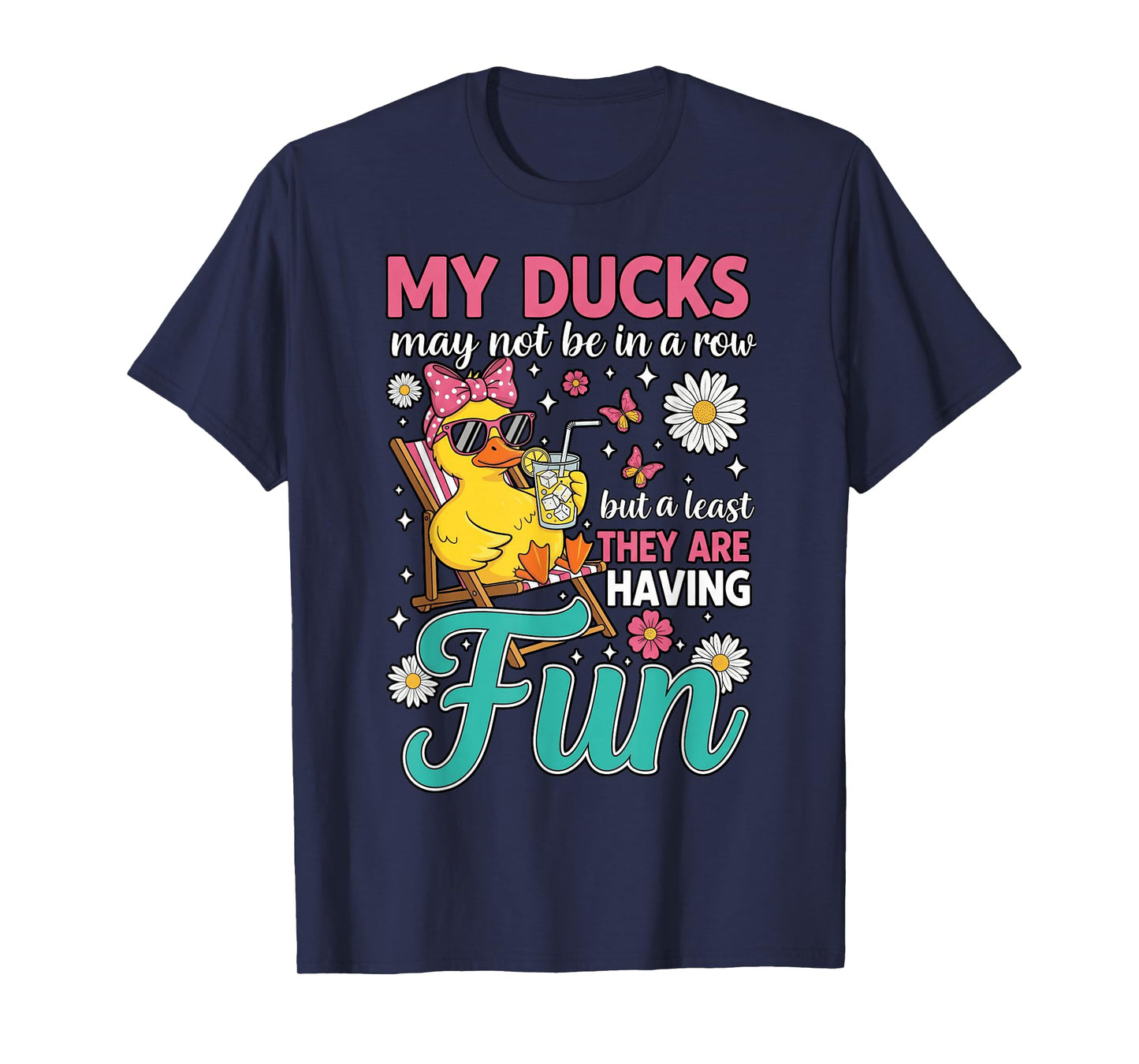 Funny Ducks Not in a Row Sarcastic Funny Mental Health T-Shirt