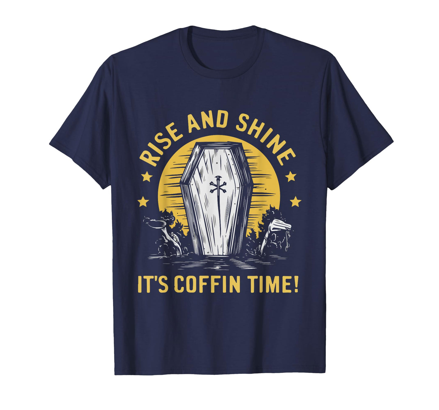 Rising Coffin Humor Funny Casket Funeral Horror Costume T-Shirt