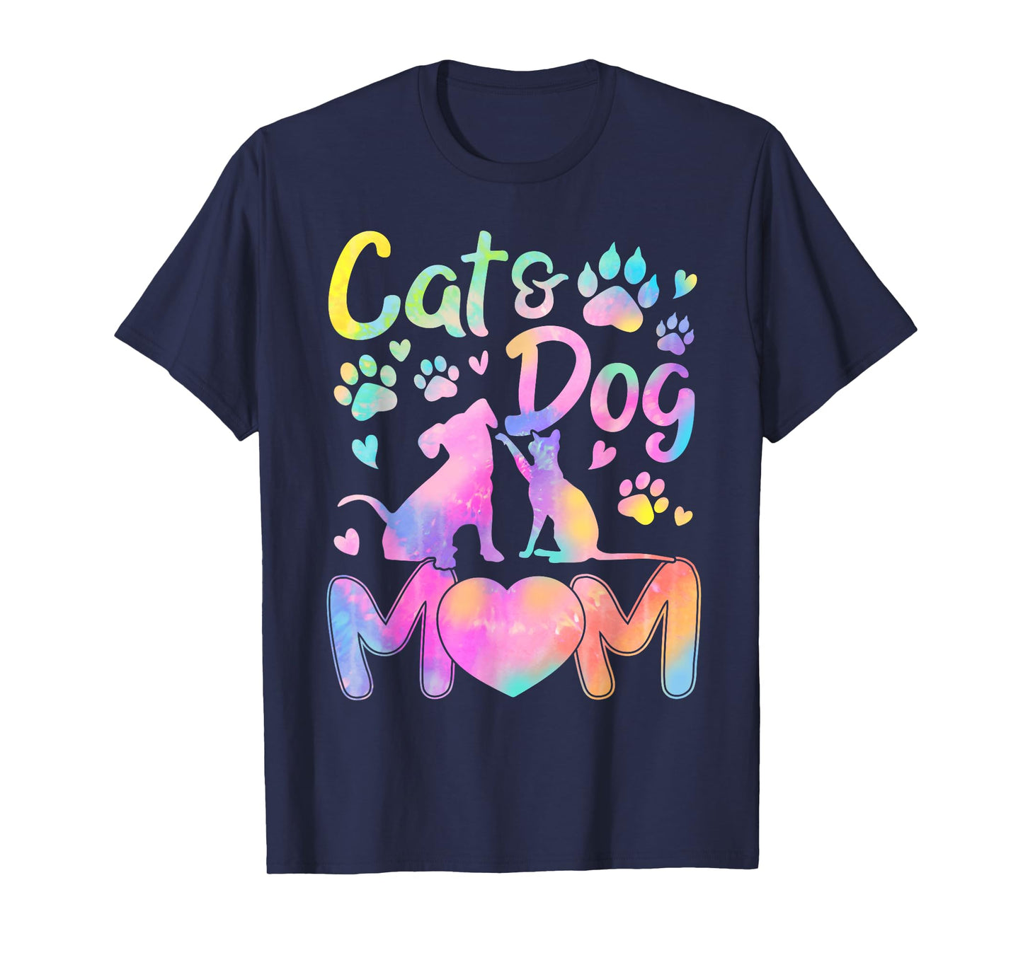 Cat Mom Dog Mom Girl Women Mother's Day Pet Lover Tie Dye T-Shirt