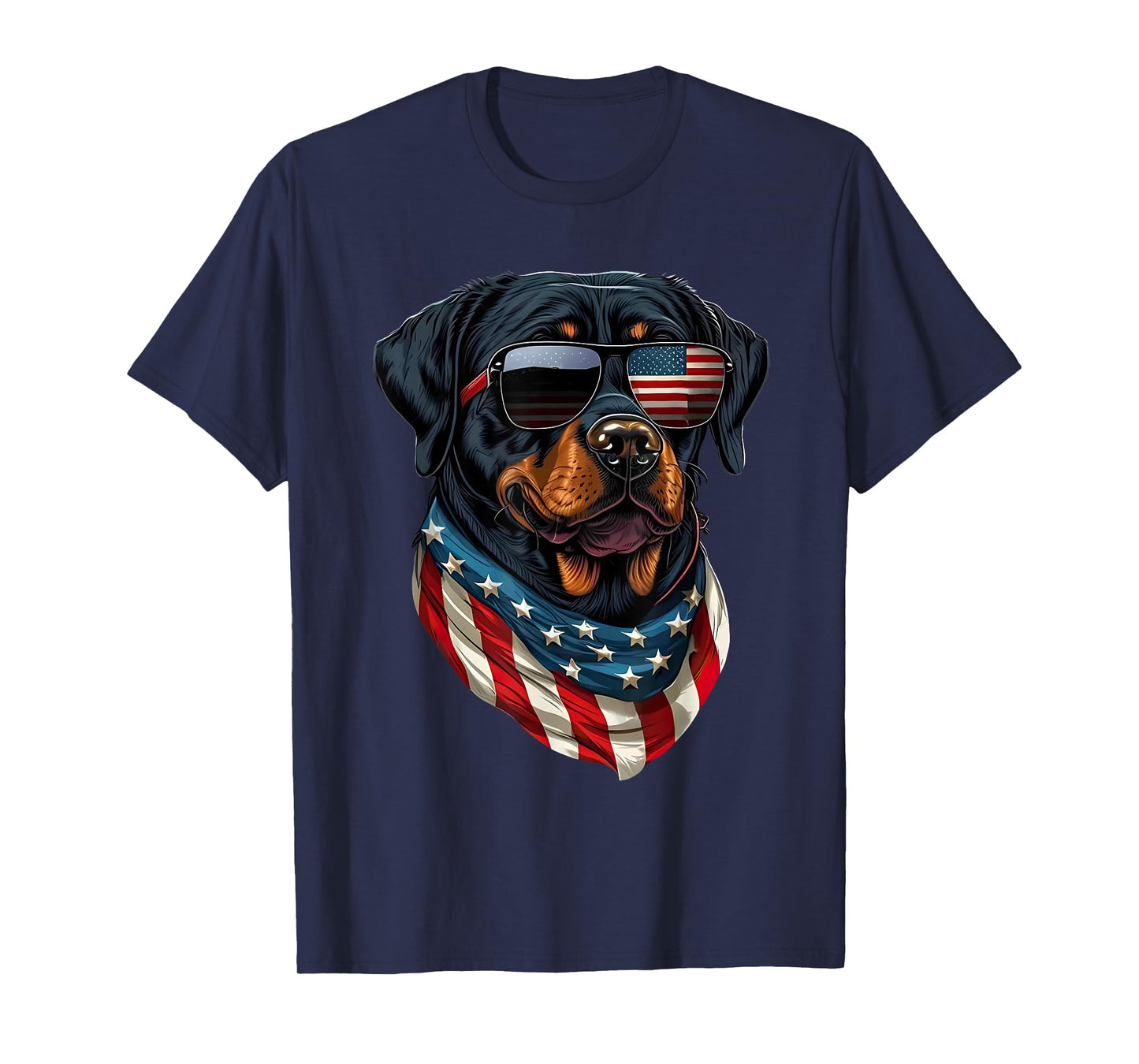 Rottweiler 4th of July American Flag Glasses Stay cool Men T-Shirt