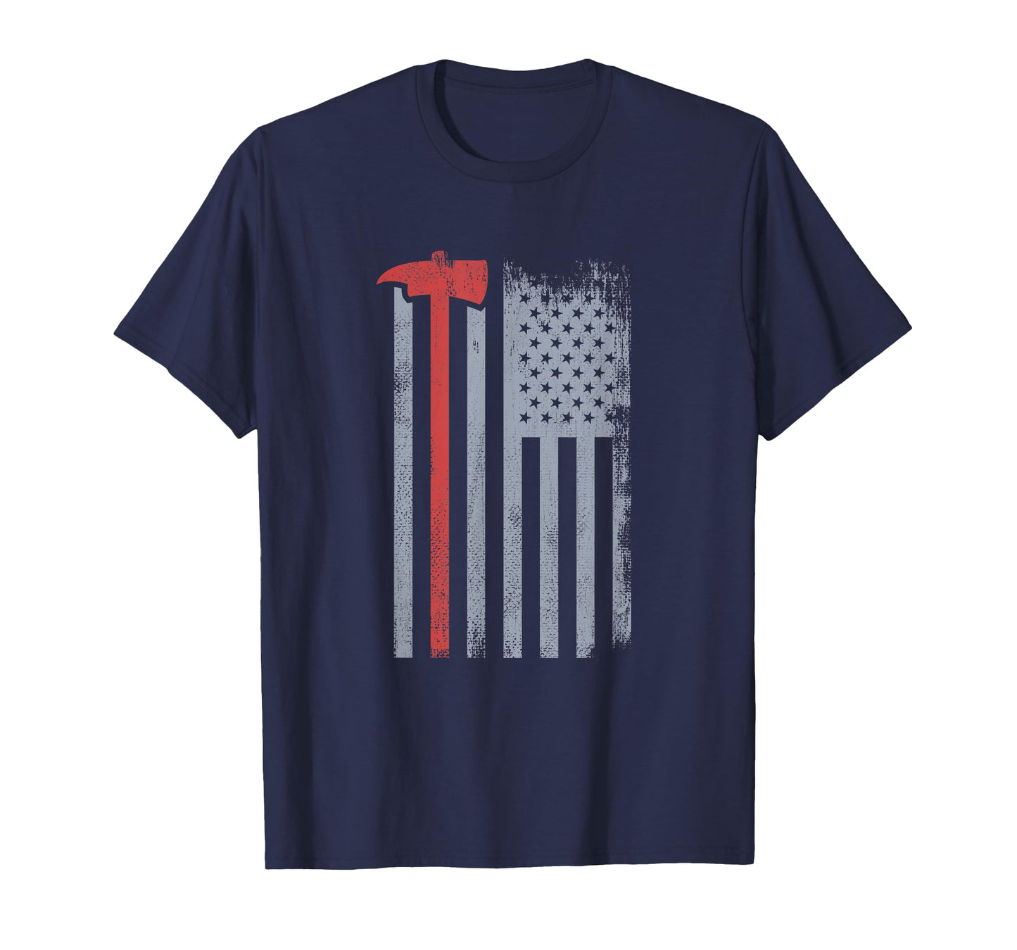 Thin Red Line Redline Gift American Flag Red Axe Firefighter T-Shirt