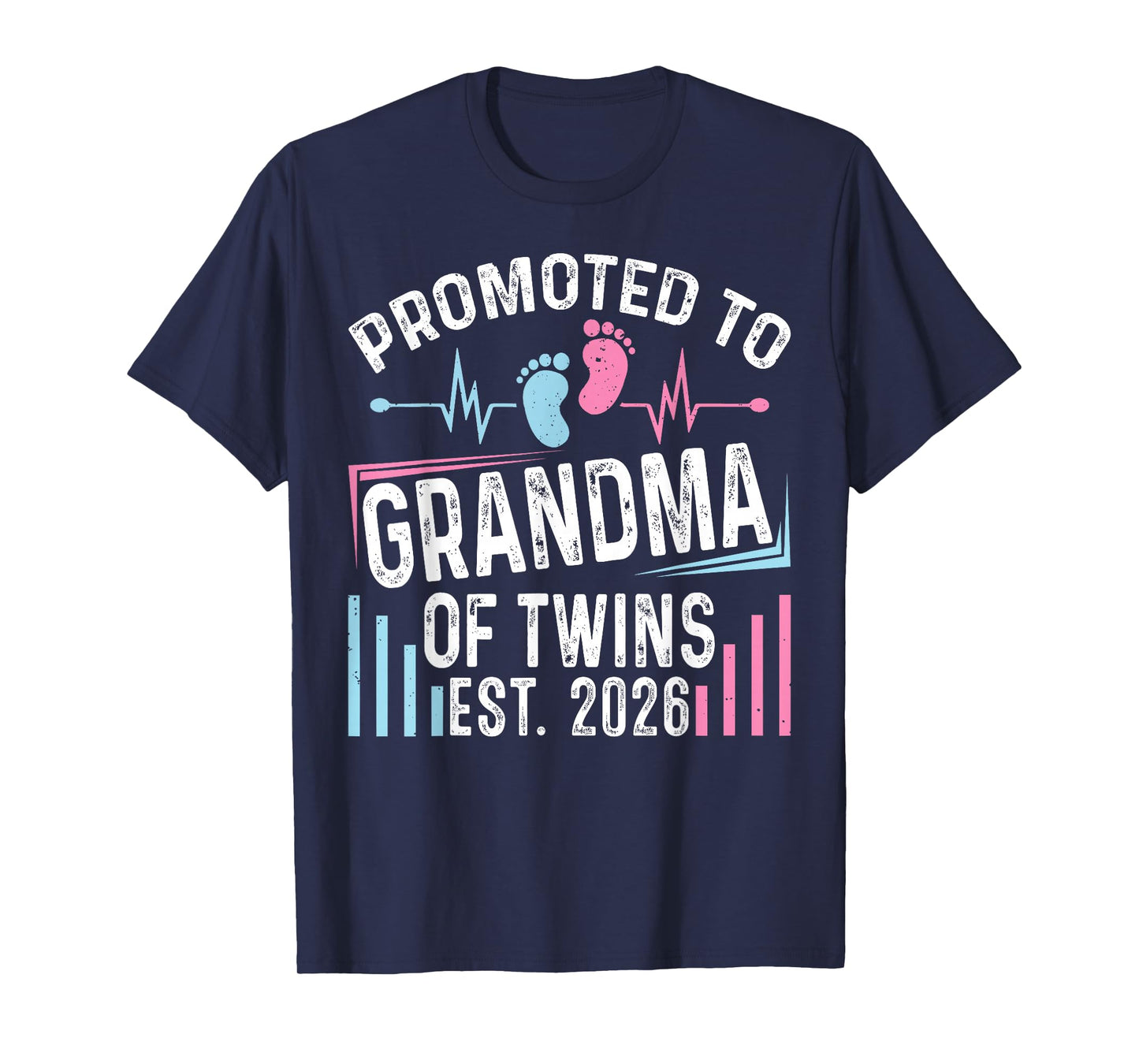 Promoted to Grandma of Twins Est 2026 Baby Shower Vintage T-Shirt