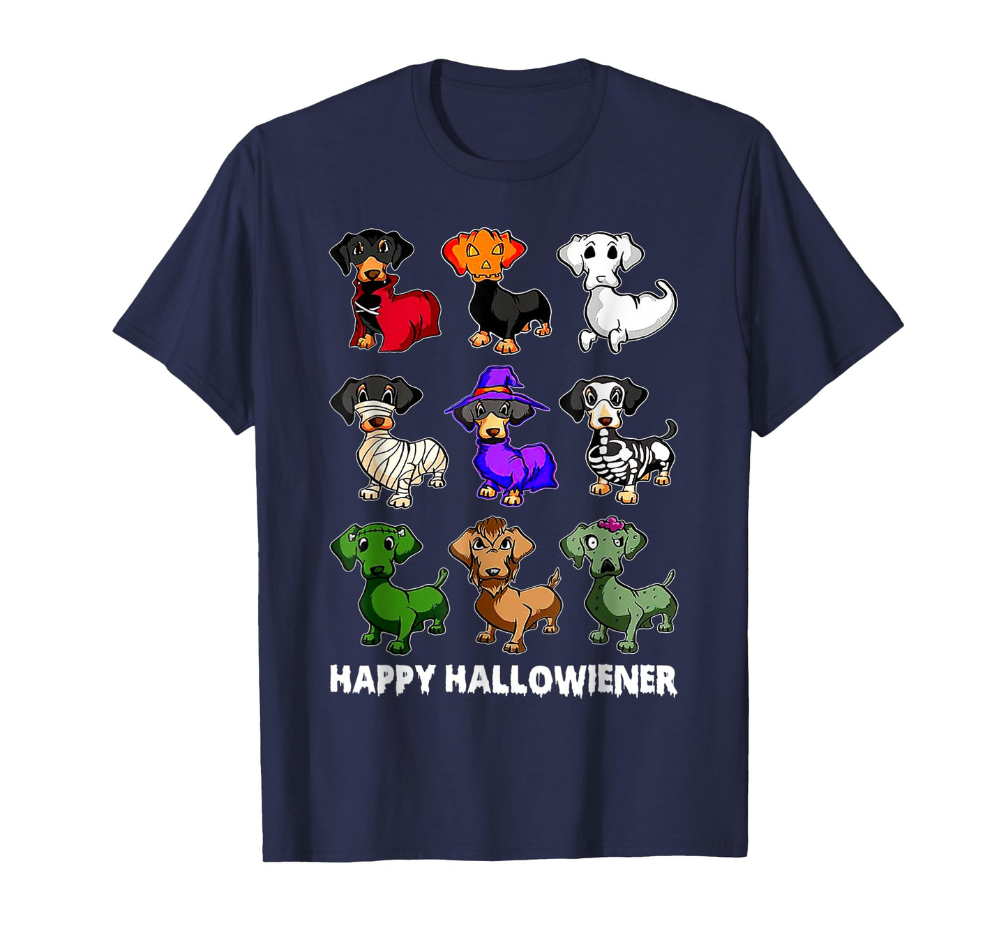 Dachshund Happy Halloweiner Funny Halloween Dogs Lover T-Shirt