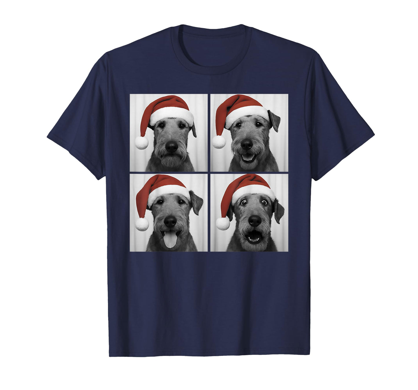 Funny Christmas Airedale Terrier Santa Dog Lover Photo Booth T-Shirt