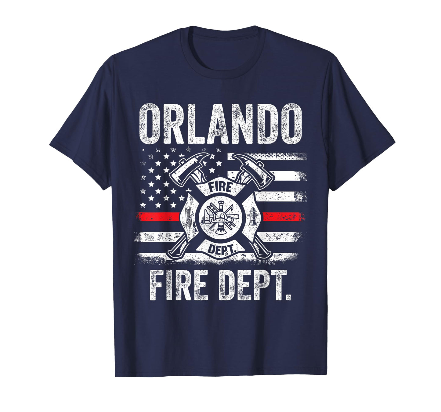 Orlando Florida Fire Department Thin Red Line Fireman T-Shirt