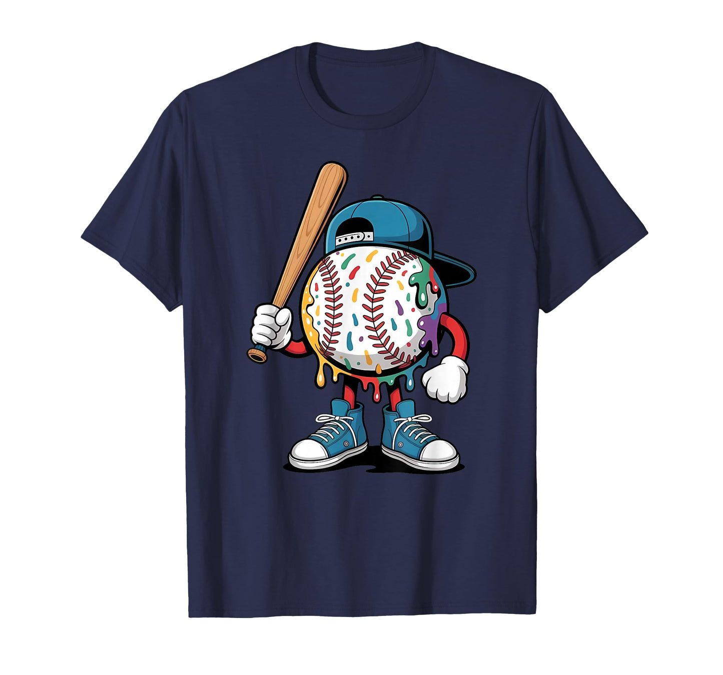 Baseball Drip for Boys Ice Cream Drip Youth Boys Baseball T-Shirt