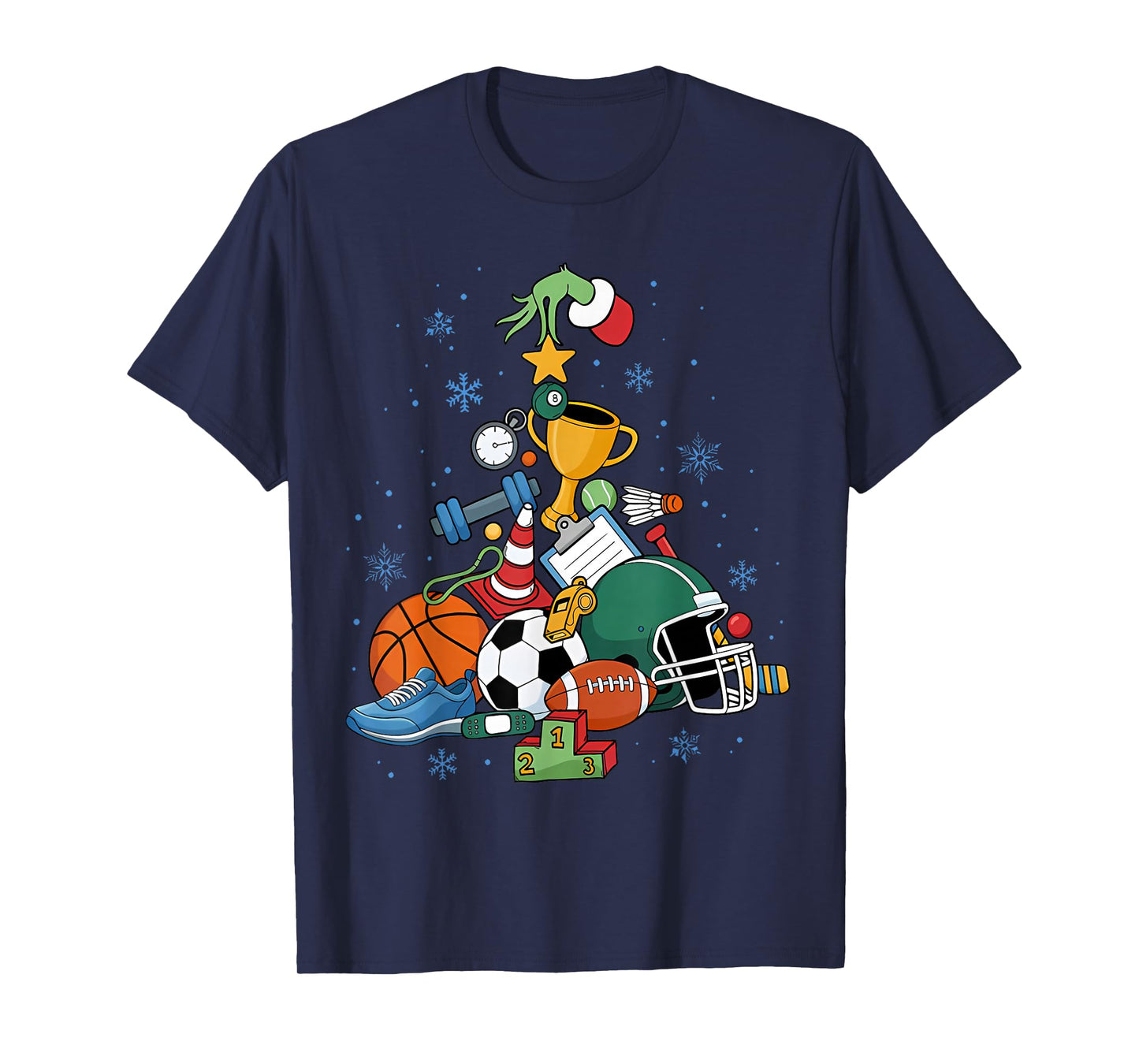 PE Teacher Christmas Tree Physical Education Instructor Xmas T-Shirt