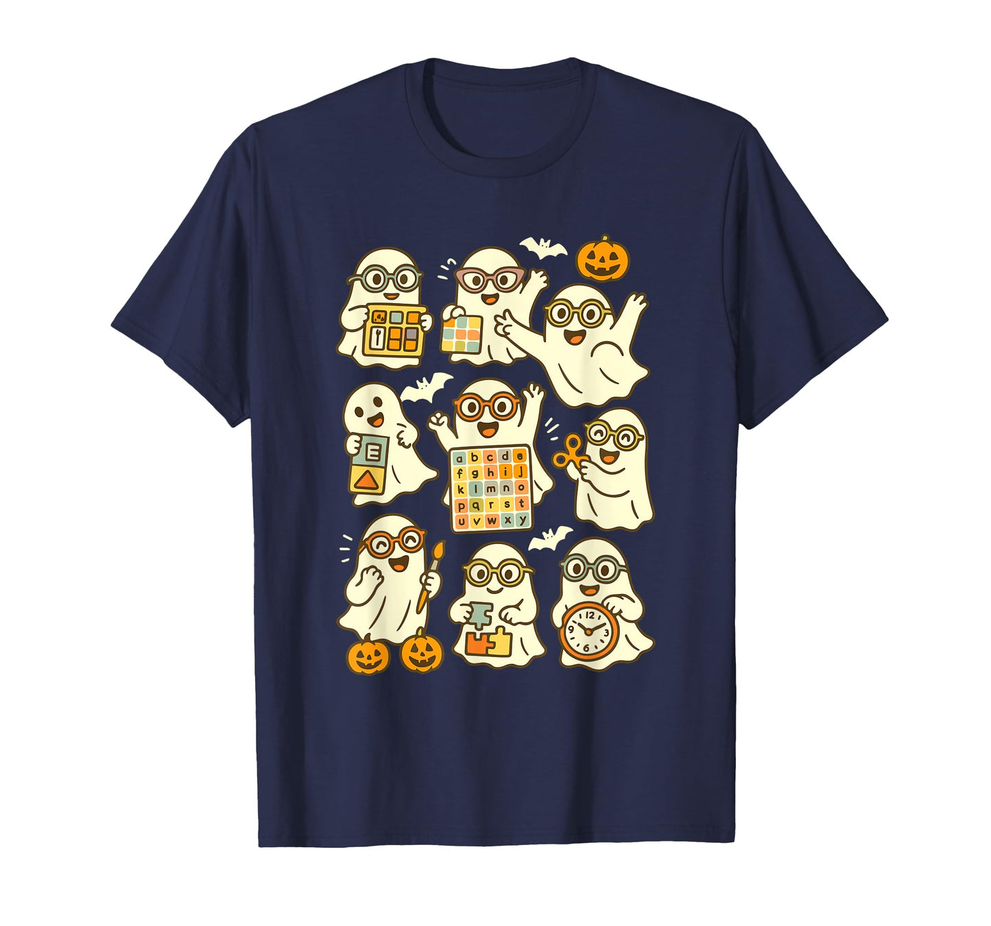 Spooky Teacher Ghost Halloween Teacher Preppy Teacher Boo T-Shirt