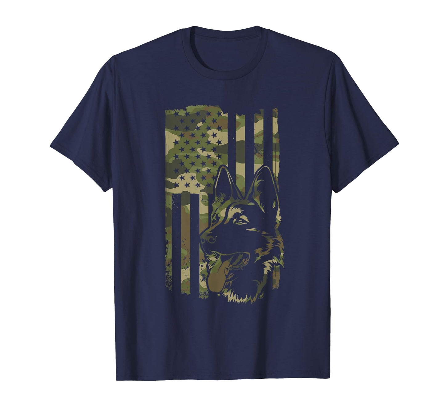 German Shepherd Dog - Dog Lover Shepherd USA Flag 4th July T-Shirt
