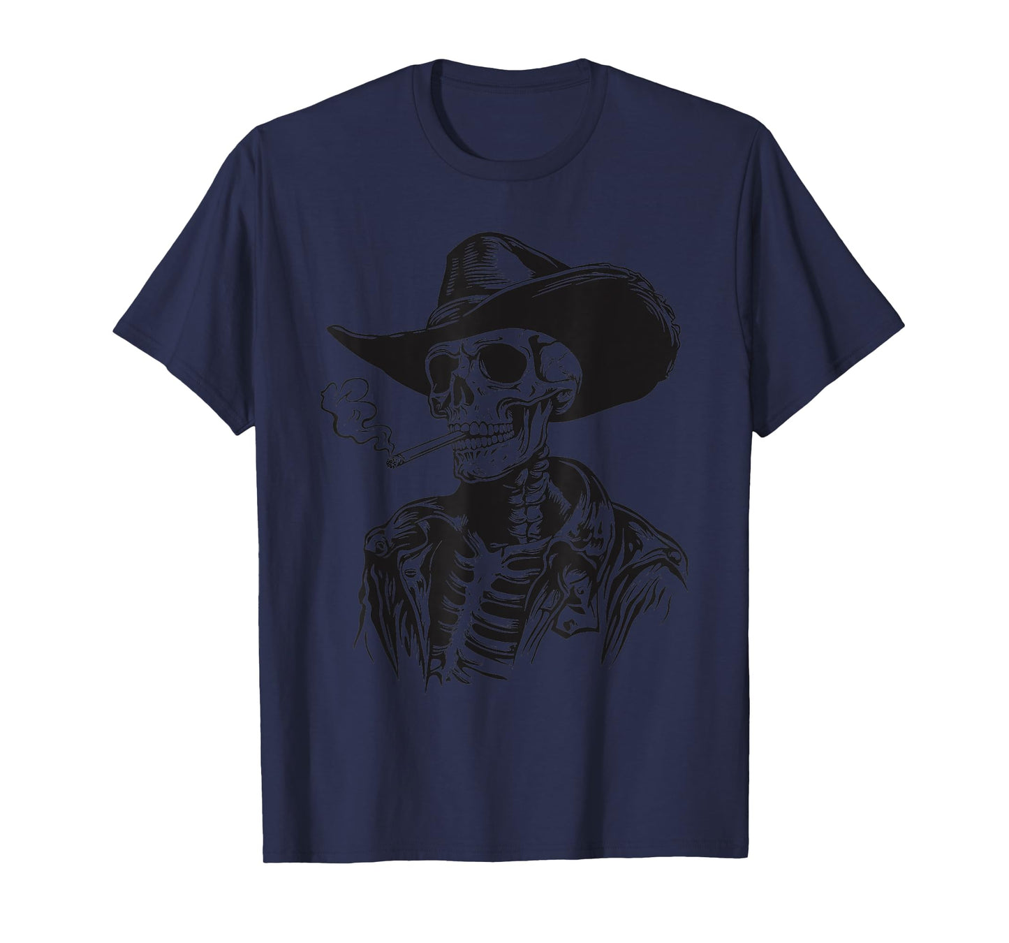 Rustic Skeleton Cowboy Western Goth Dark Grunge Gothic Skull T-Shirt
