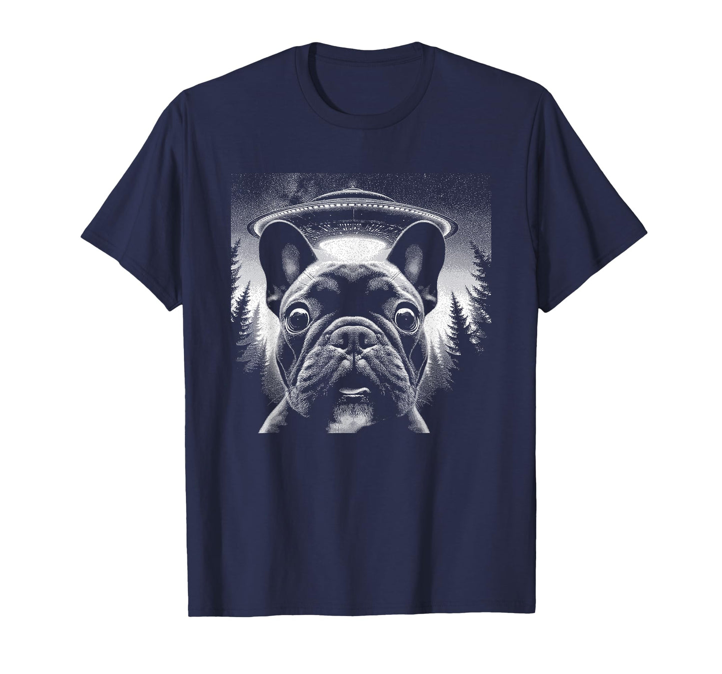 French Bulldog Selfie With UFO - Funny Graphic Alien Lover Men Women Kids T-Shirt