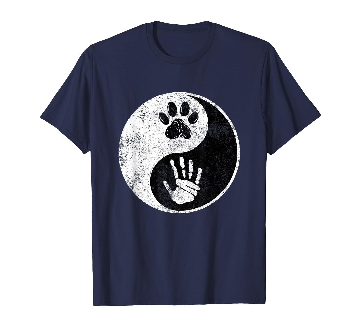 Paw Hand Yin Yang Cute Pet and Owner Harmony Balance Gift T-Shirt