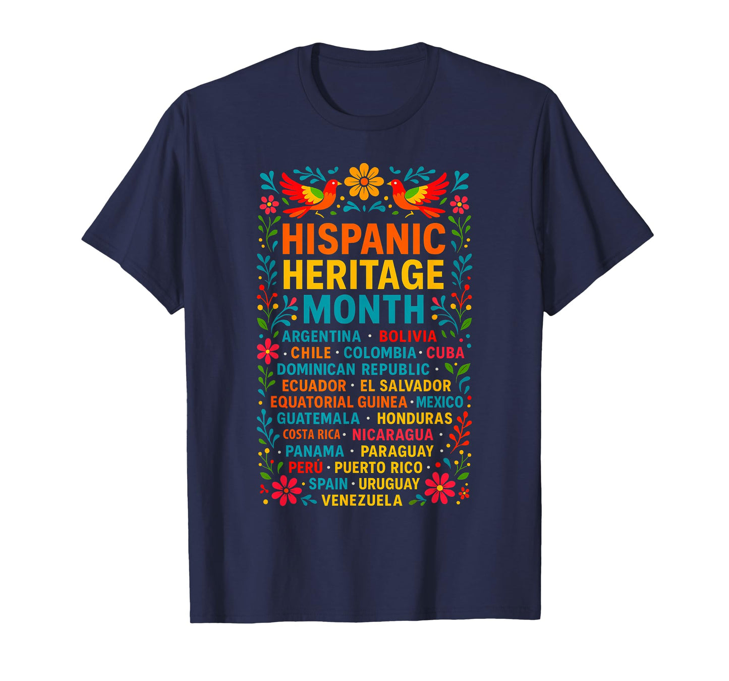 Hispanic Heritage Month Latino Flags Countries Kids Women T-Shirt