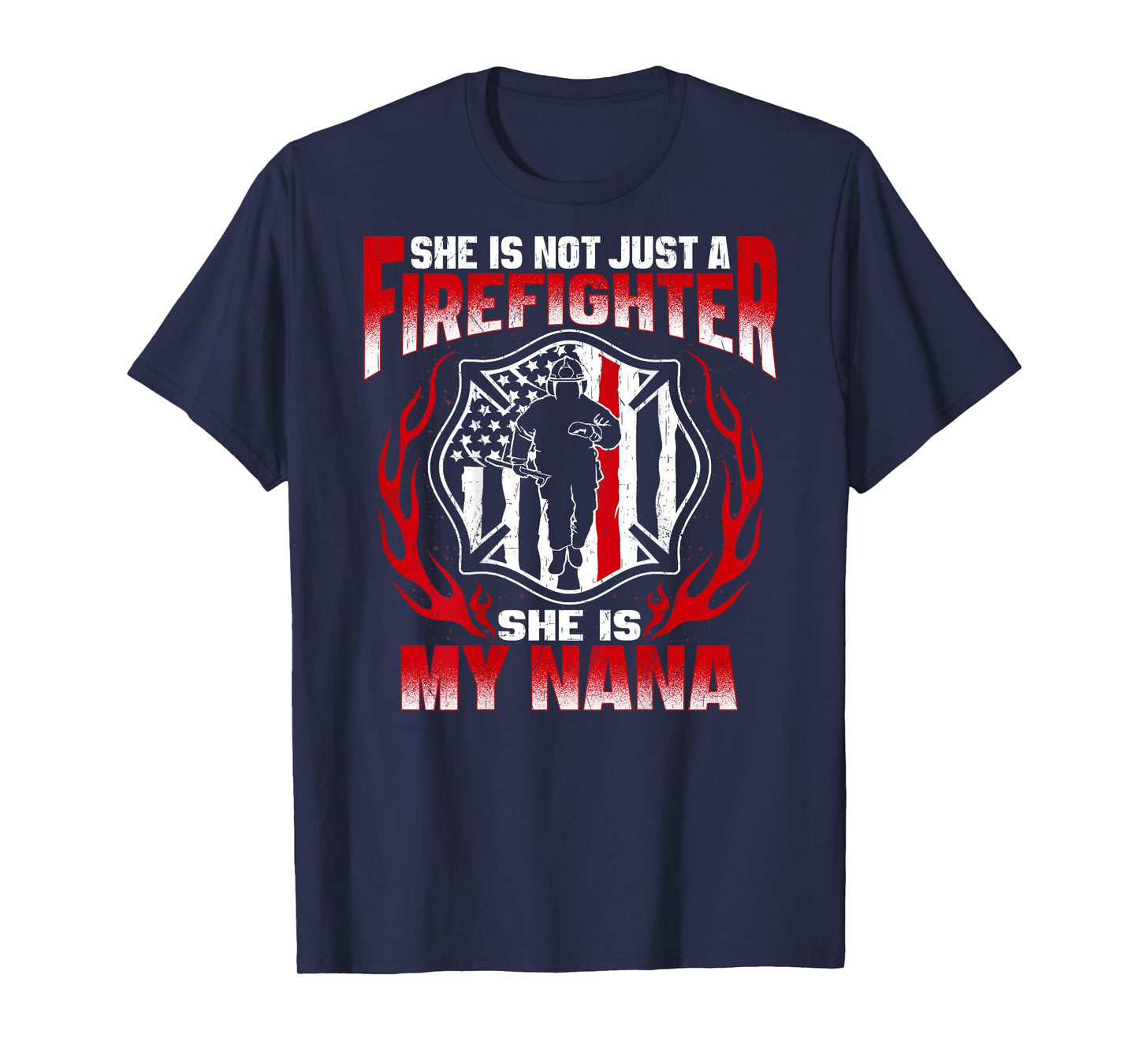My Nana Is A Firefighter Hero Fire Granddaughter Grandson T-Shirt