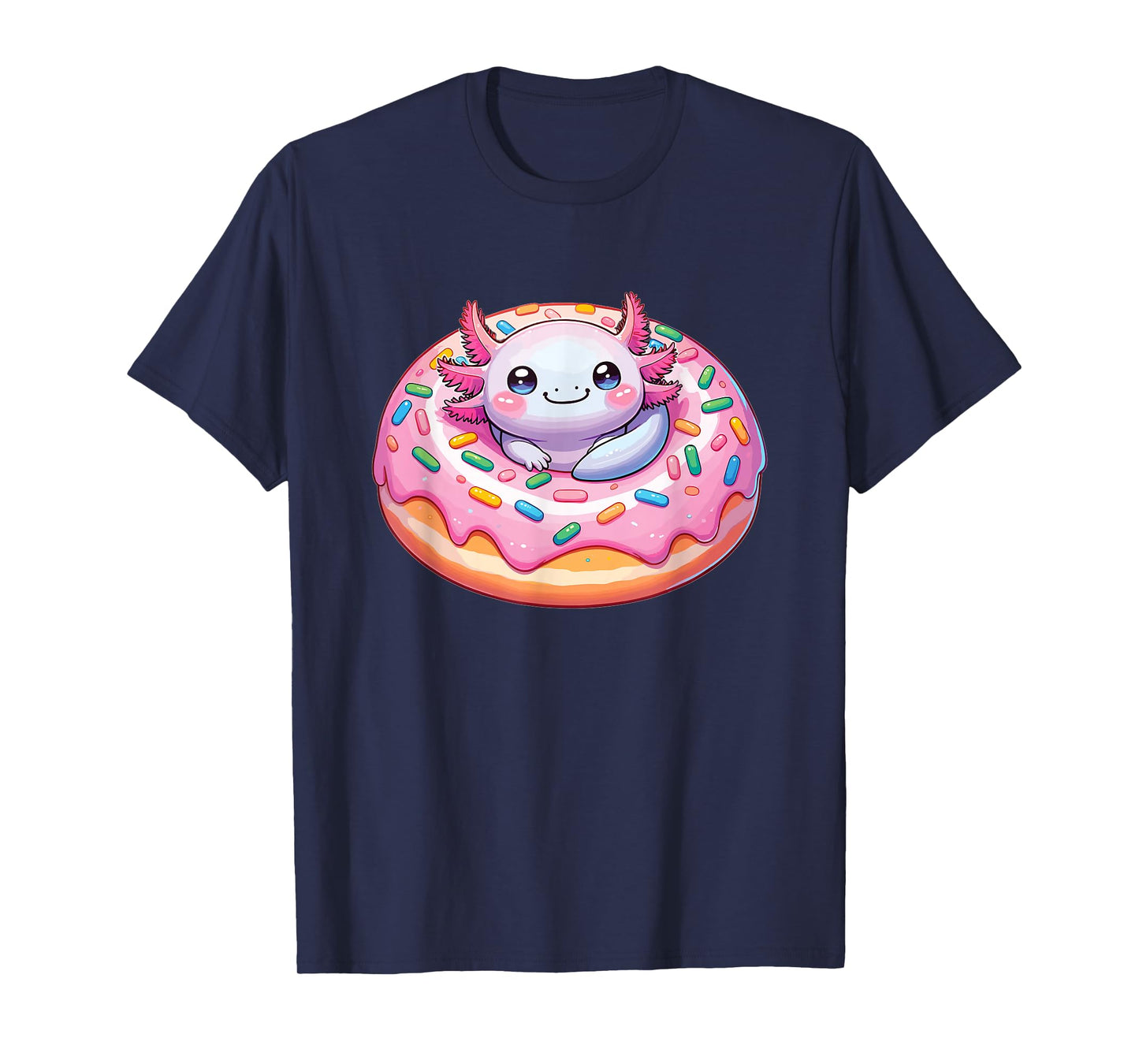 Axolotl In Sweet Donut Funny Axolotl Fast Food T-Shirt