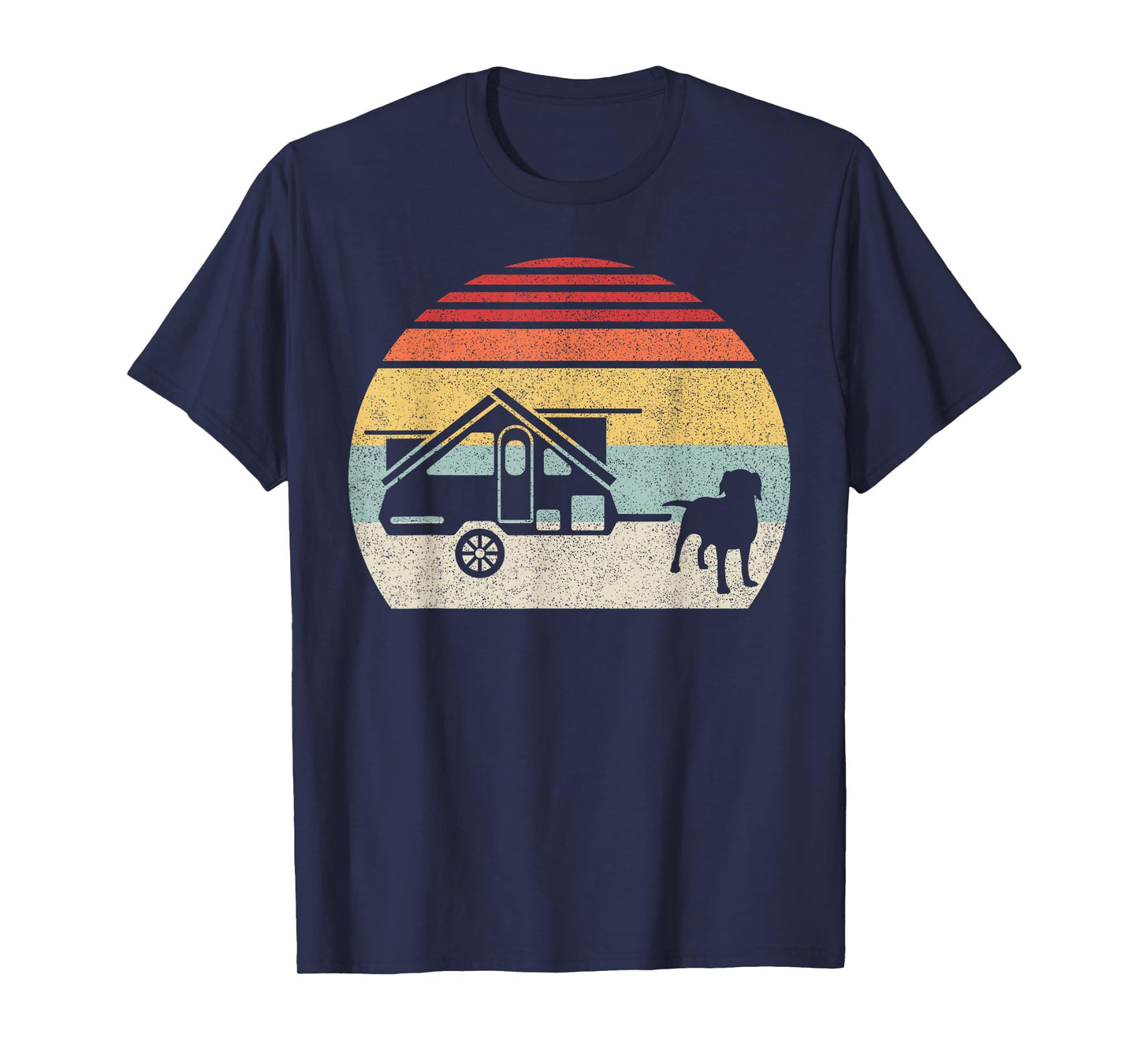 Retro Vintage Dog Aliner A-Frame Travel Trailer T-Shirt