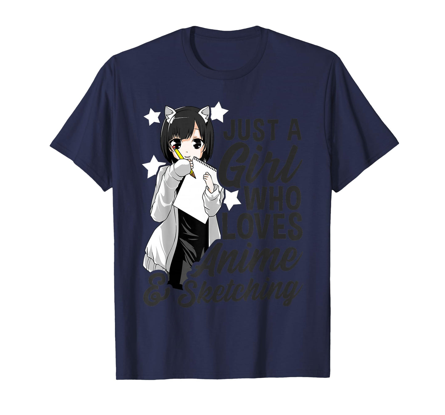 Just a Girl Who Loves Anime and Sketching Drawing T-Shirt