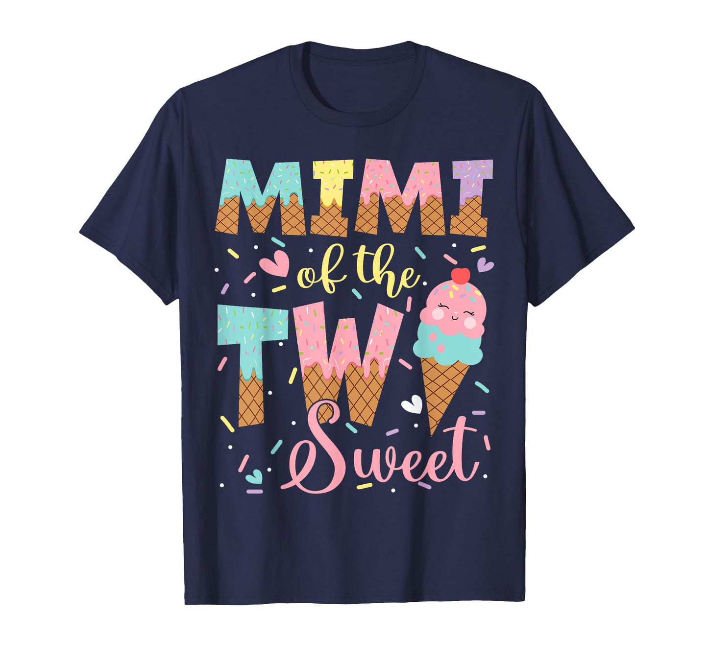 Mimi Of The Two Sweet 2Nd Birthday Girl Ice Cream T-Shirt