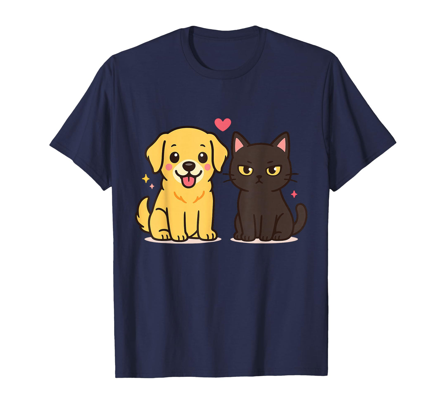 Golden Retriever Boyfriend & Black Cat Girlfriend Tee T-Shirt