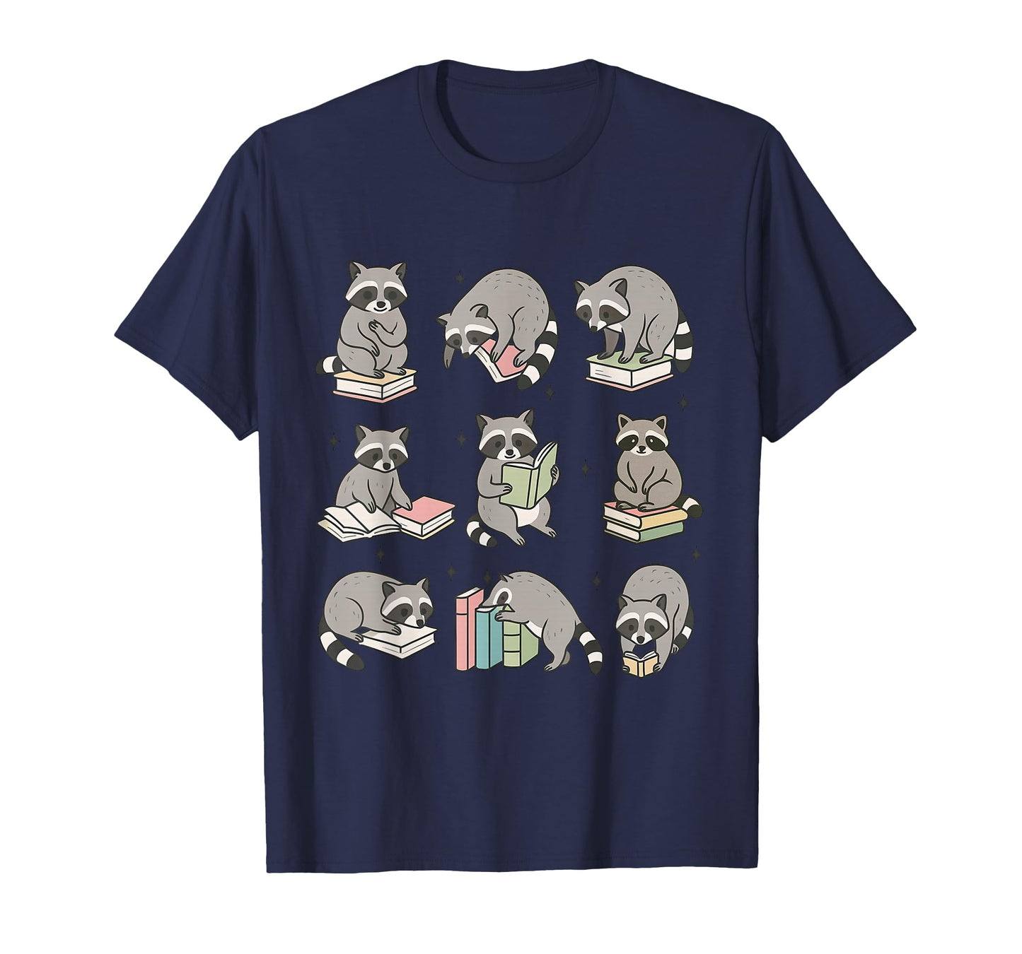 Raccoon Reading Books Matching Bookworm Readers Librarian T-Shirt