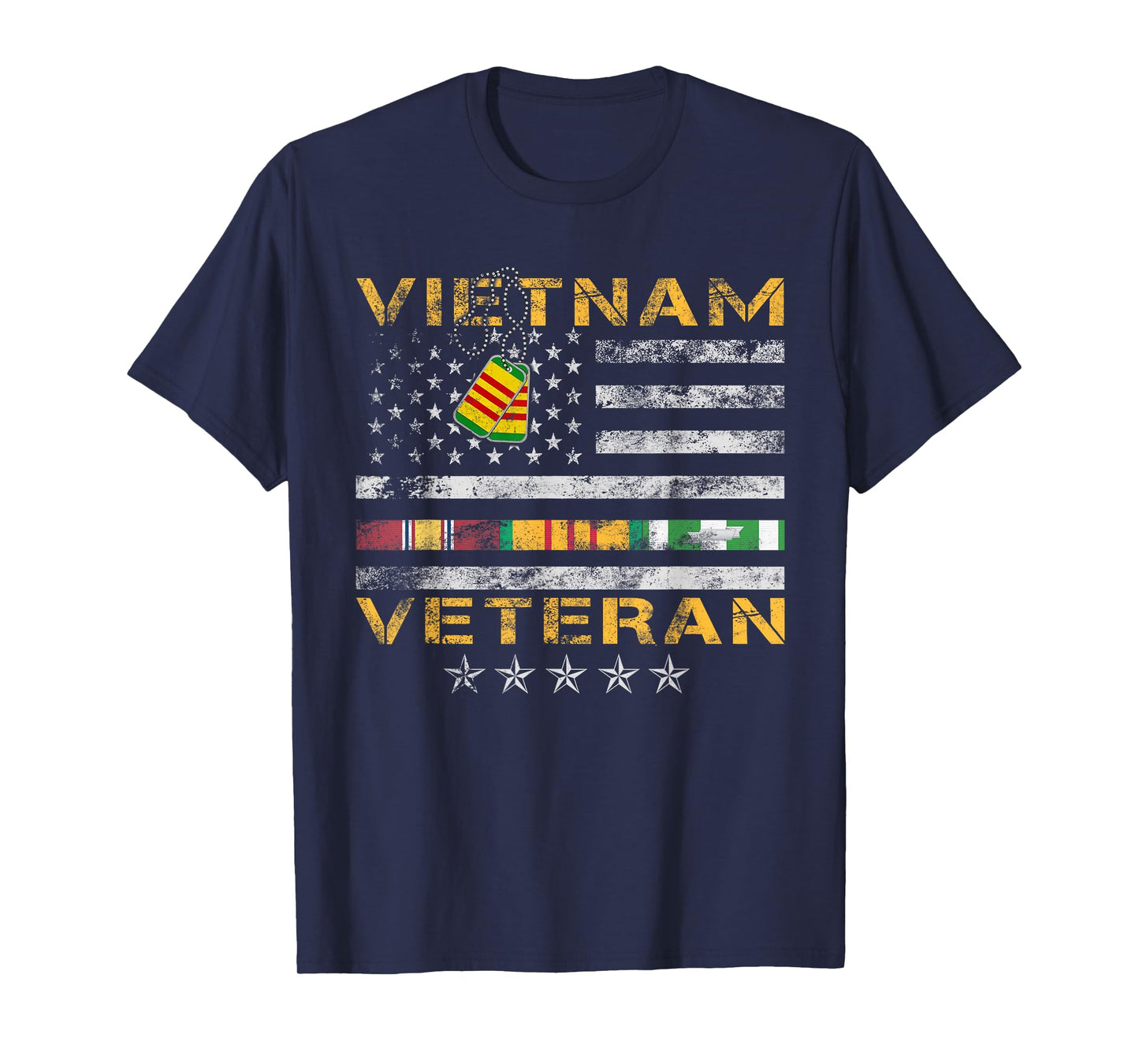Proud Vietnam Veteran American Flag Shirt Vietnam War Vet T-Shirt