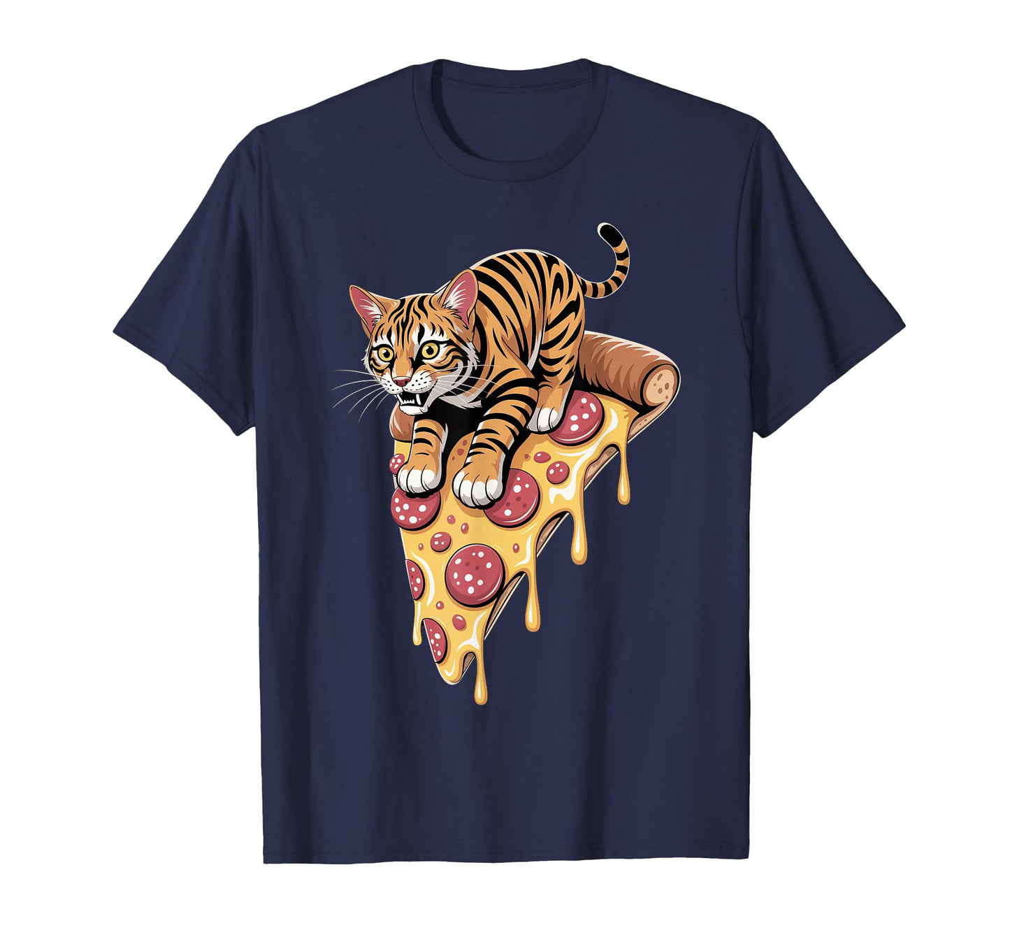 Funny Cat on Pizza T-Shirt
