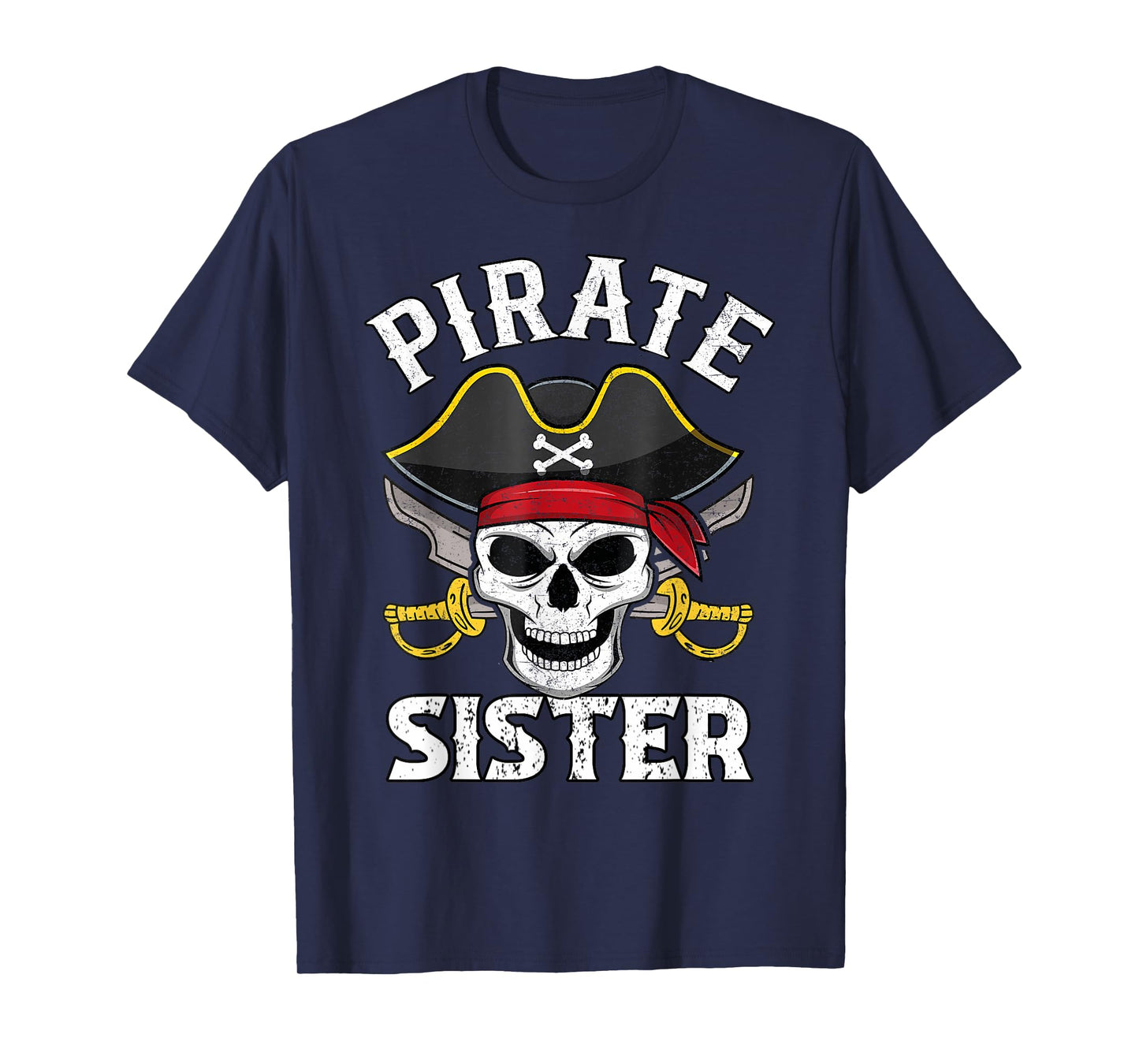 Retro Pirate Sister Birthday Party Family Crew Outfit T-Shirt