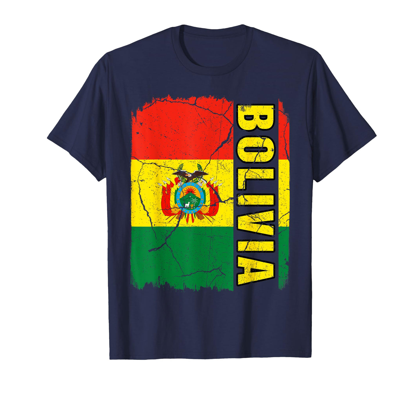 Vintage Bolivian Flag Bolivia Pride Roots Heritage Gift T-Shirt