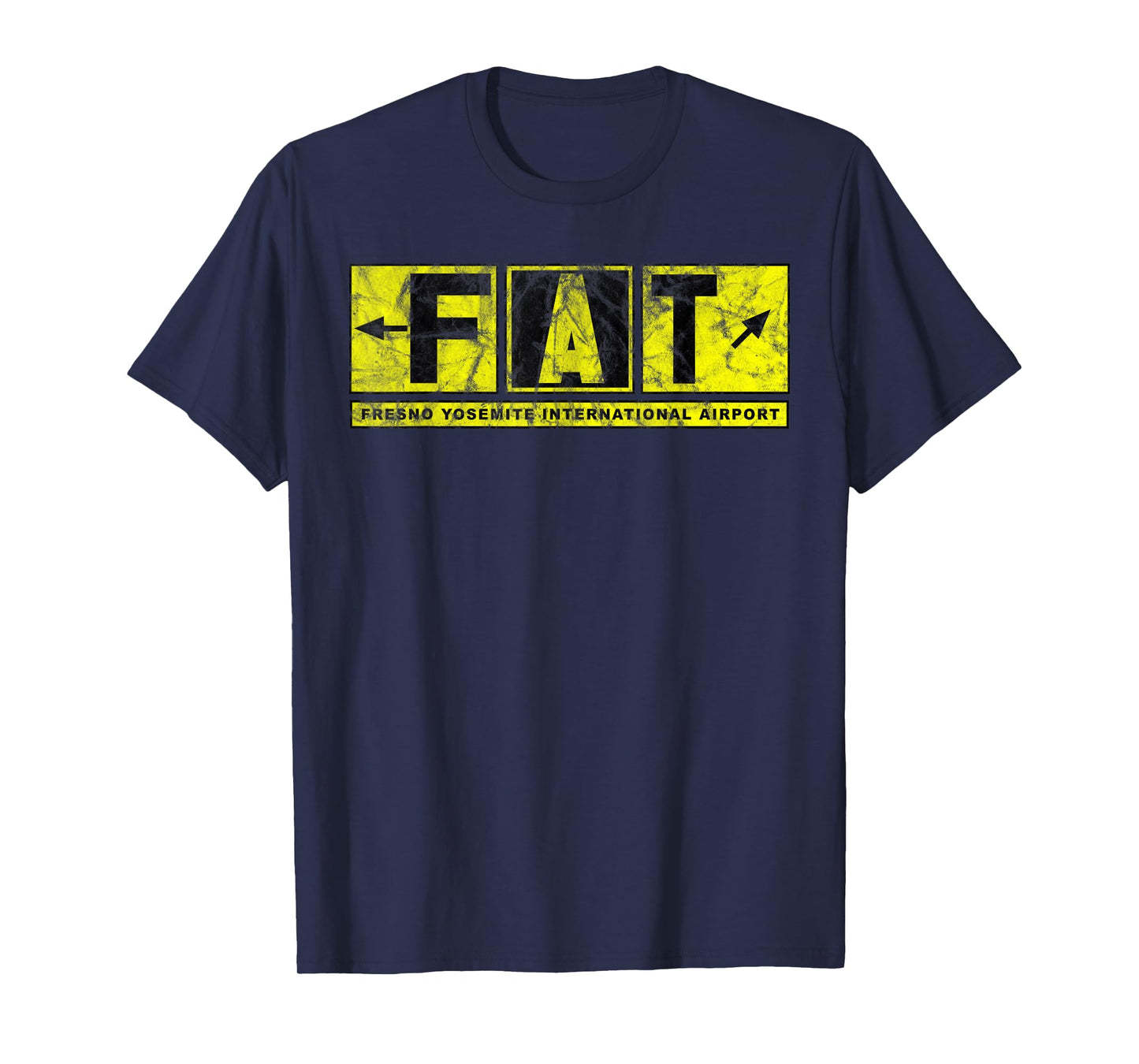 FAT Fresno Yosemite Int'l Airport Taxiway Sign Pilot Vintage T-Shirt
