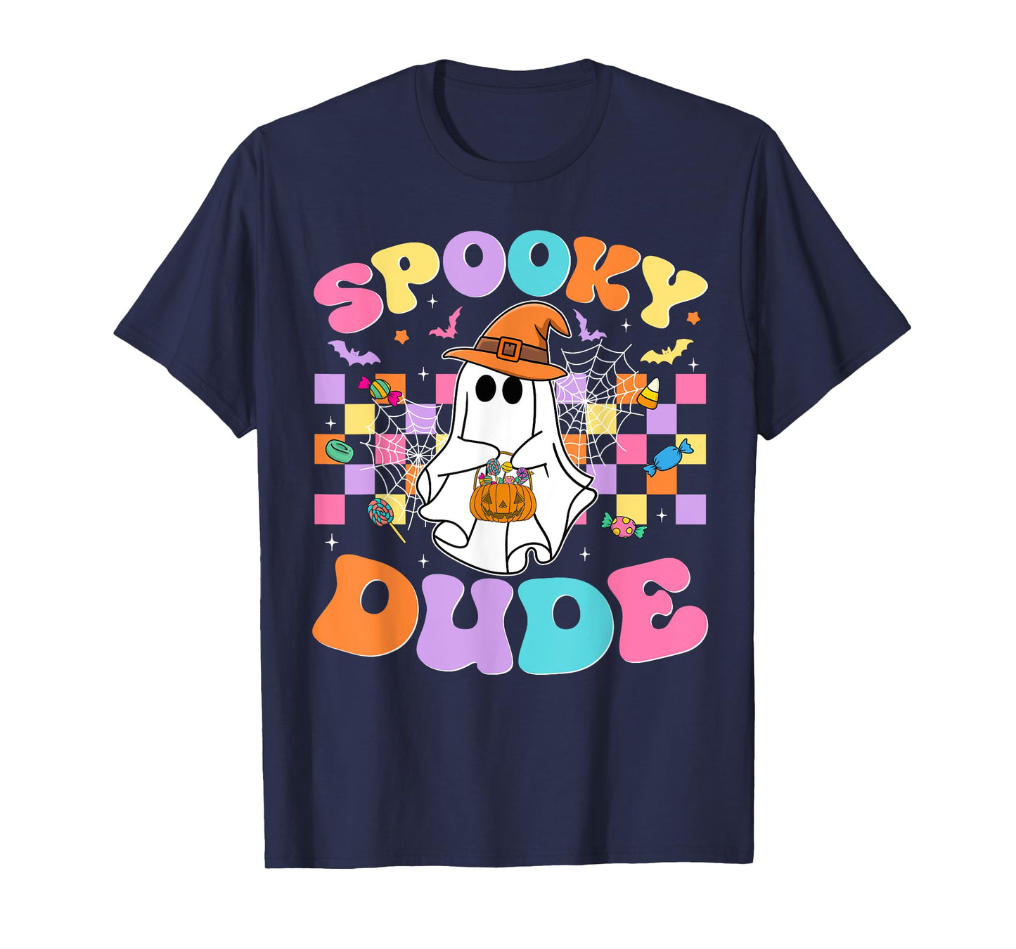 Spooky Dude Ghost Funny Spooky Season Halloween Mens Boys T-Shirt