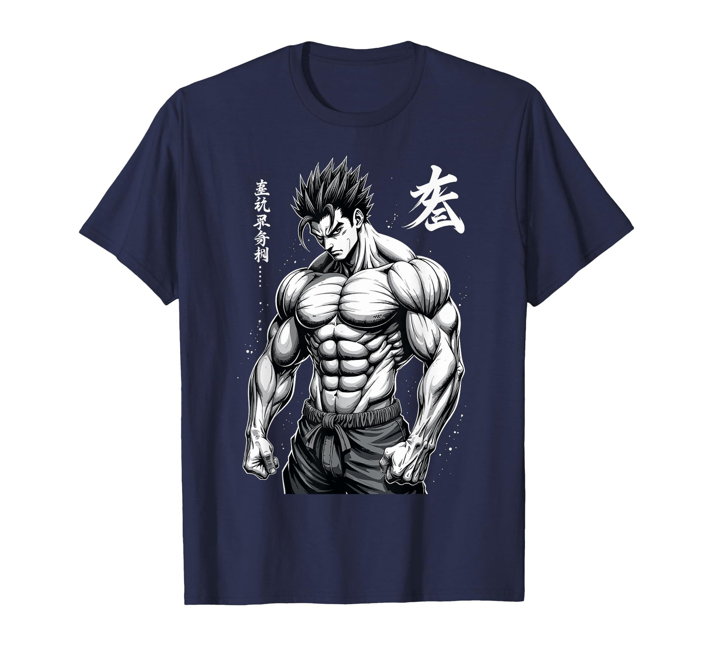 Powerlifter Japanese Anime Style Muscle Bodybuilder Gym T-Shirt