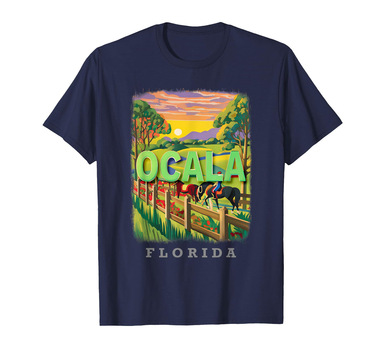 Ocala Florida FL Horse Country Bliss SD634 T-Shirt