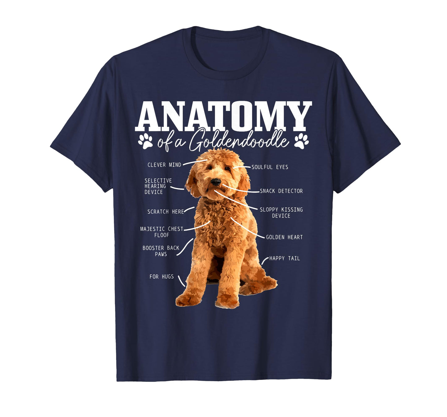 Anatomy of A Goldendoodle Funny Cute Dog Doodle Mom Dad T-Shirt