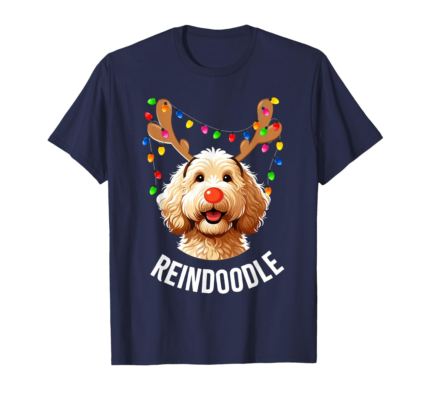 Christmas Goldendoodle Reindeer Doodle Dog Reindoodle Dog T-Shirt