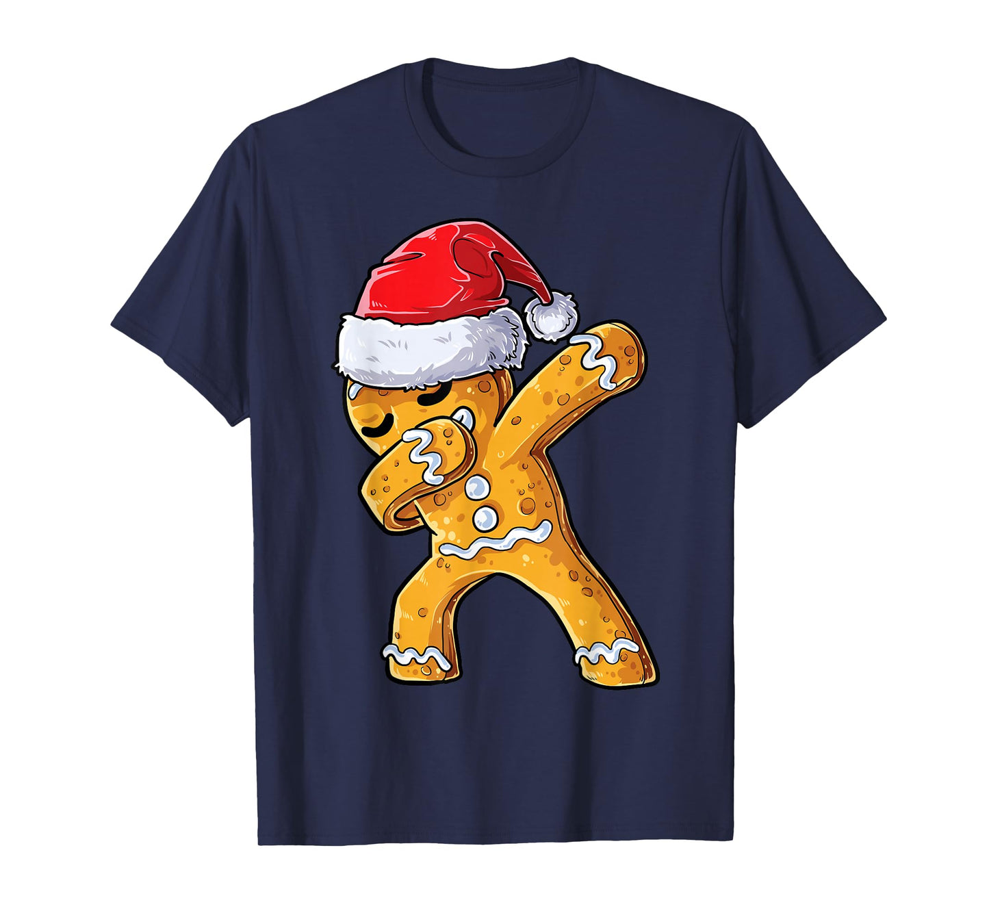Dabbing Gingerbread Santa Christmas Boys Men Xmas Cookie T-Shirt
