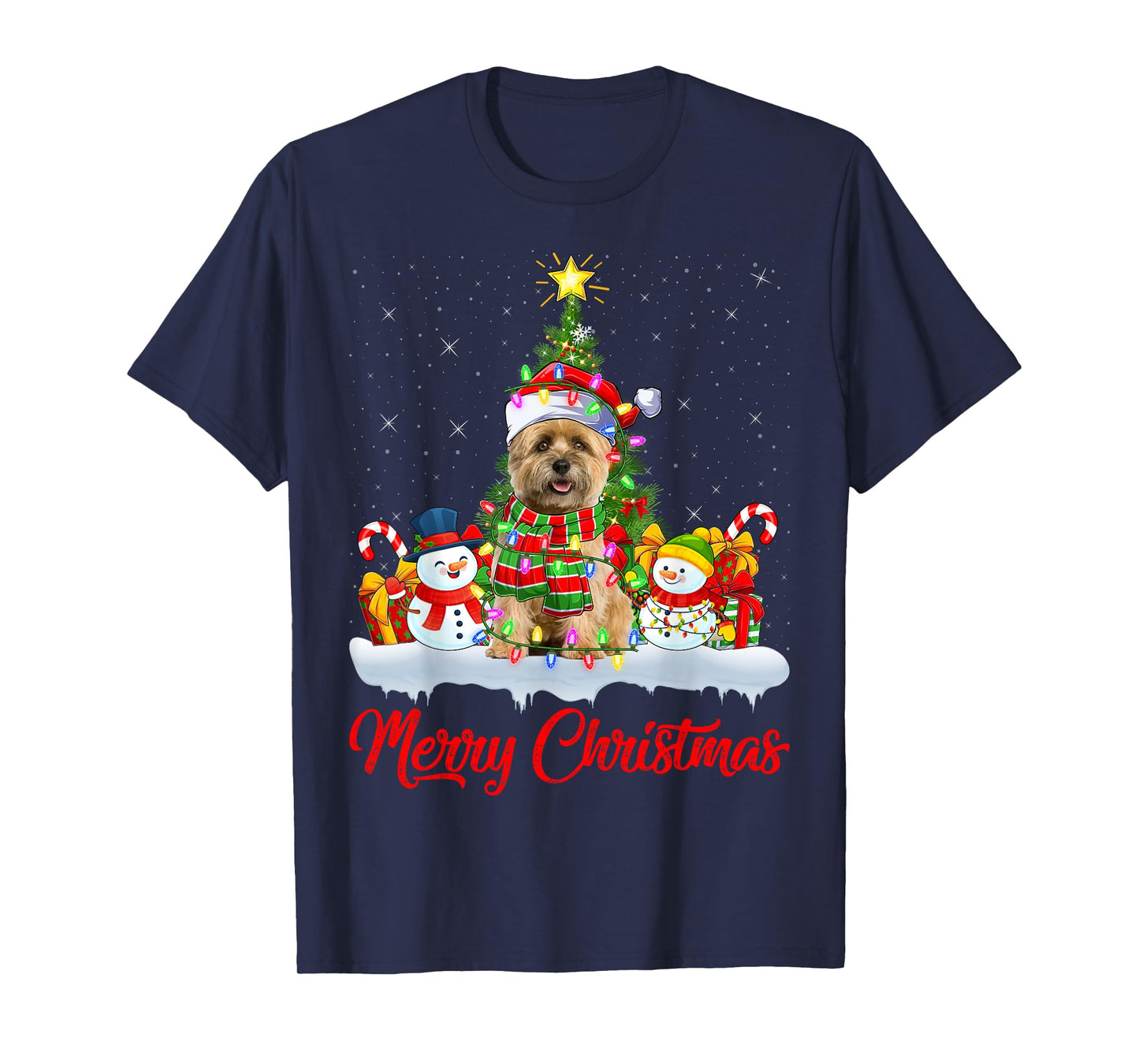 Cairn Terrier Dog Xmas Tree Lighting Cairn Terrier Christmas Men Women Kids T-Shirt
