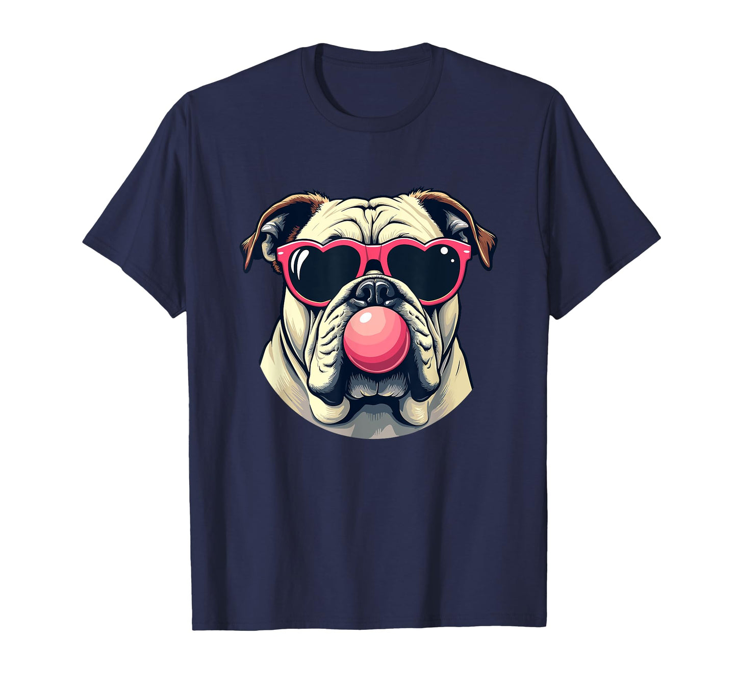 Bulldogs Preppy Mascot Bulldogs Blowing Bubble Girly Mama T-Shirt