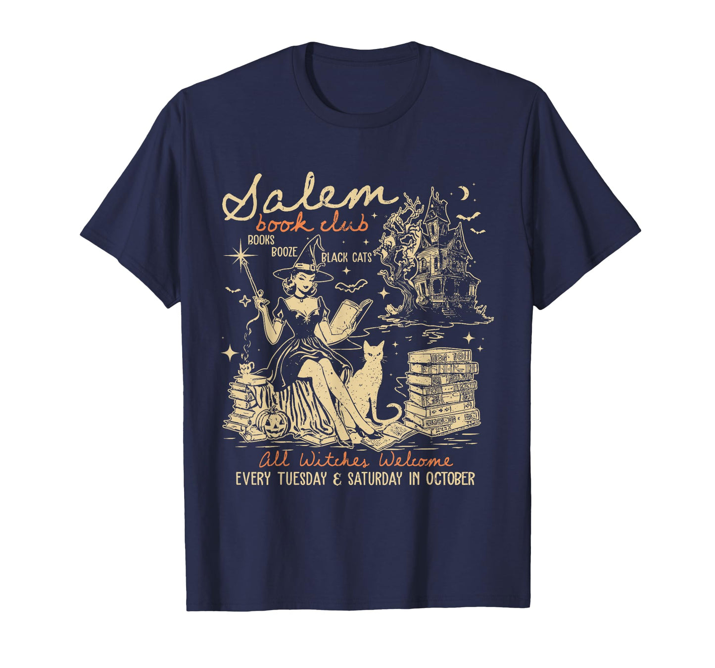 Funny Salem Book Club Bookish Witch Spicy Book Halloween T-Shirt