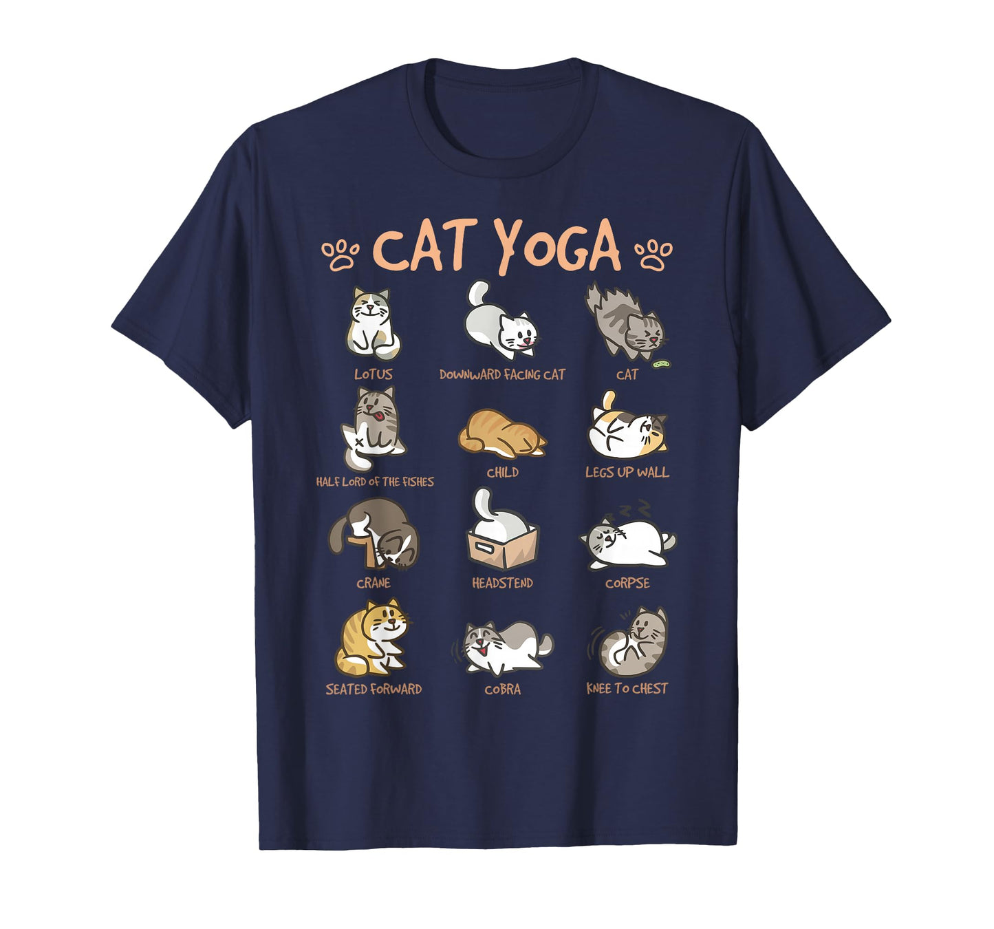 Cat Yoga Poses Cats Practicing Mindfulness Meditation Kitten T-Shirt