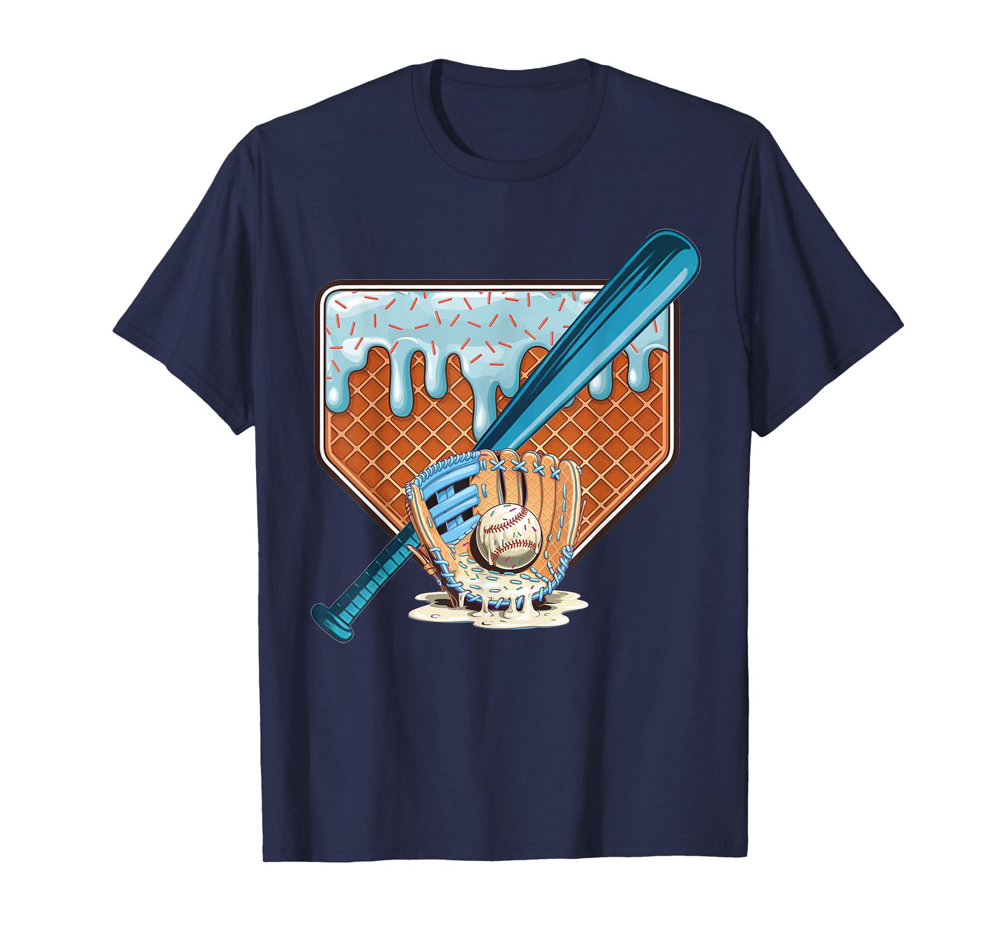 Baseball Home Plate Drip With Sprinkles Drip T-Shirt