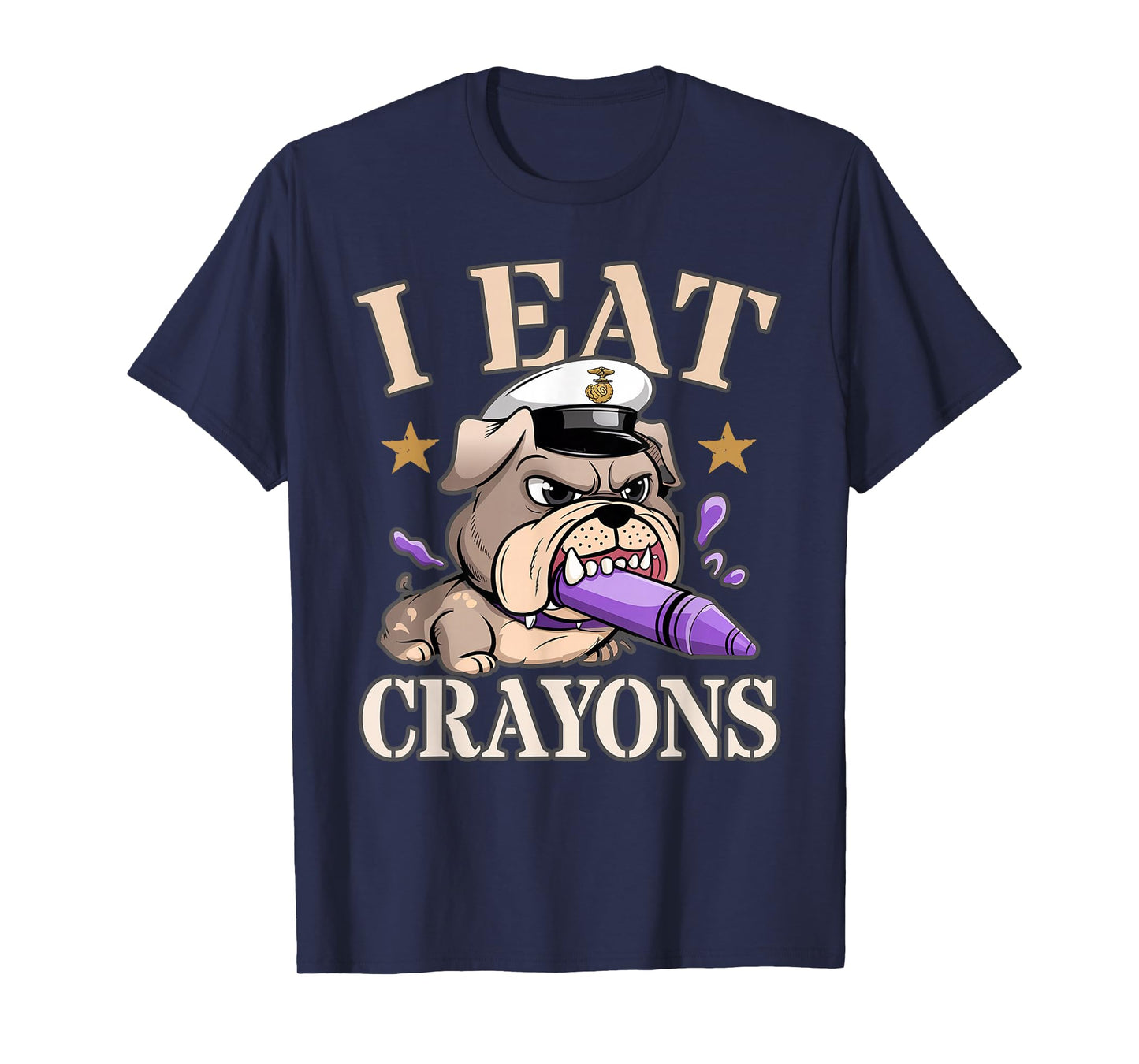 Sarcastic I EAT CRAYONS Veterans Crew Military Soldier Gag T-Shirt