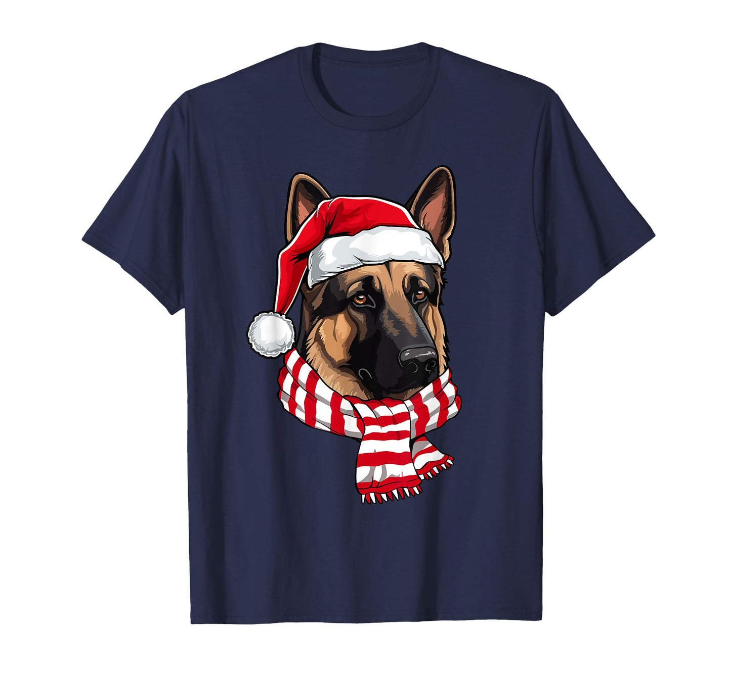 Santa German Shepherd Christmas Dog Lover Men Women Kids T-Shirt