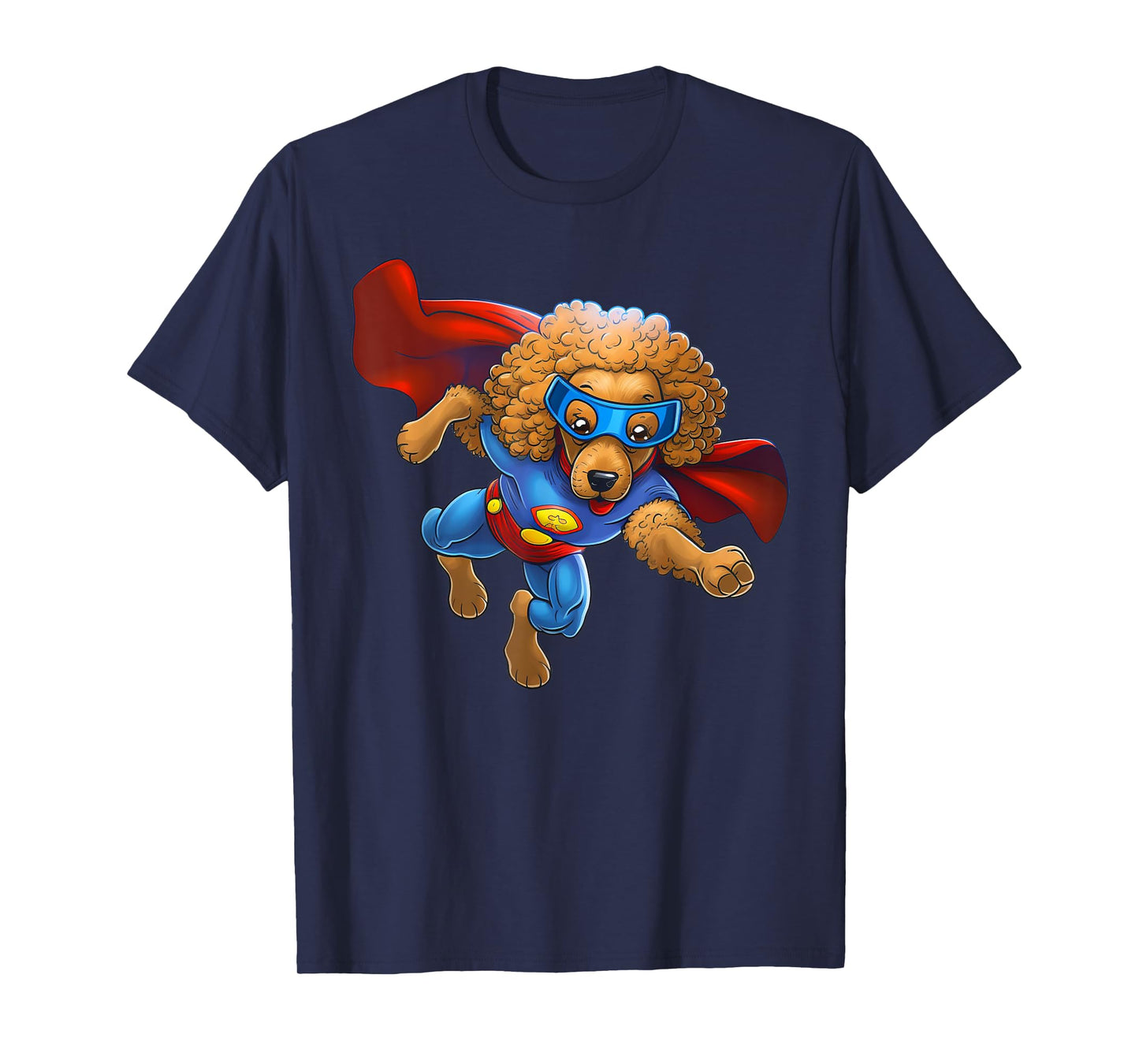 Superhero Poodle Red Cape Super Hero Dog T-Shirt