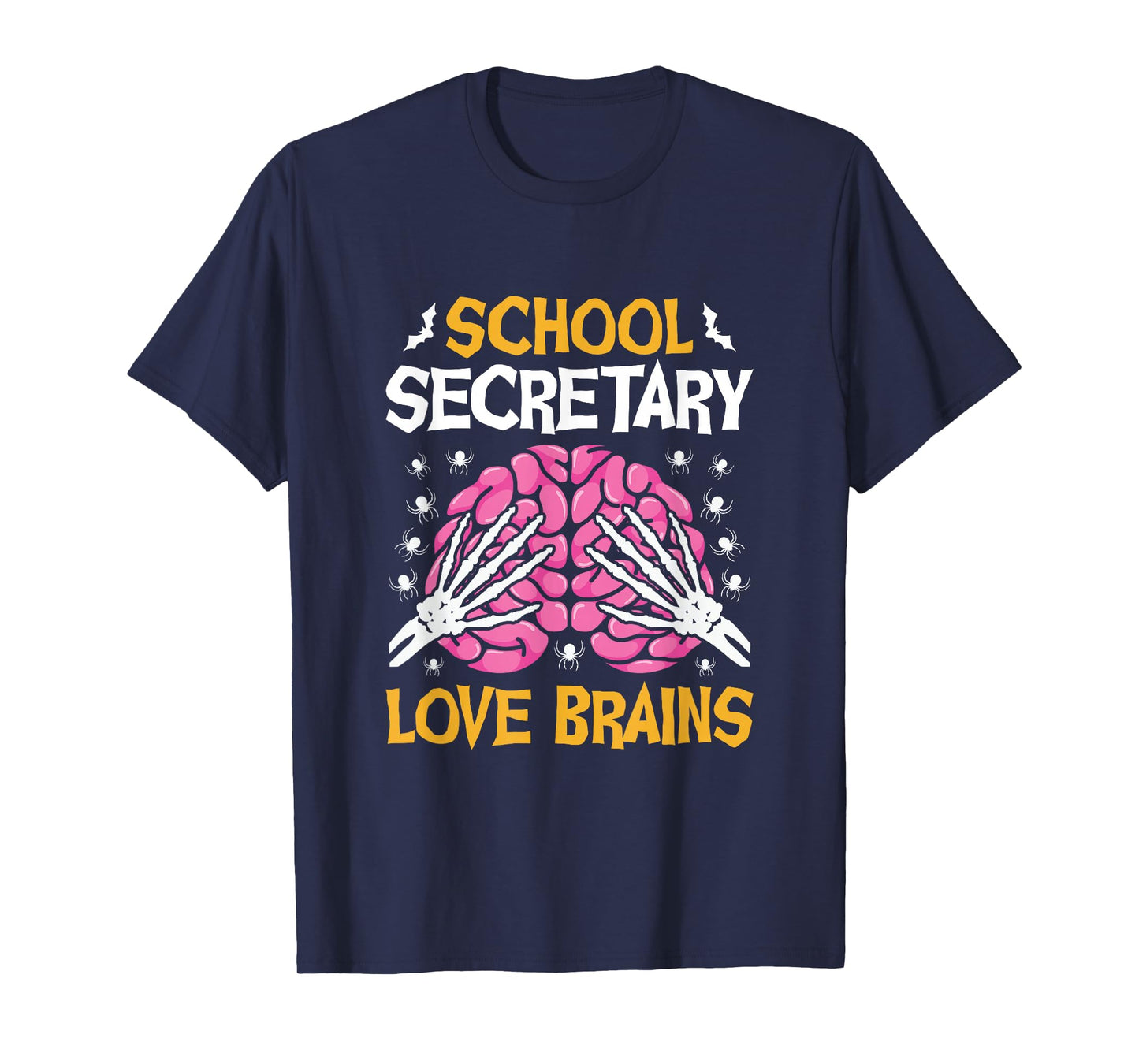 School Secretary Love Brains Funny Halloween School T-Shirt