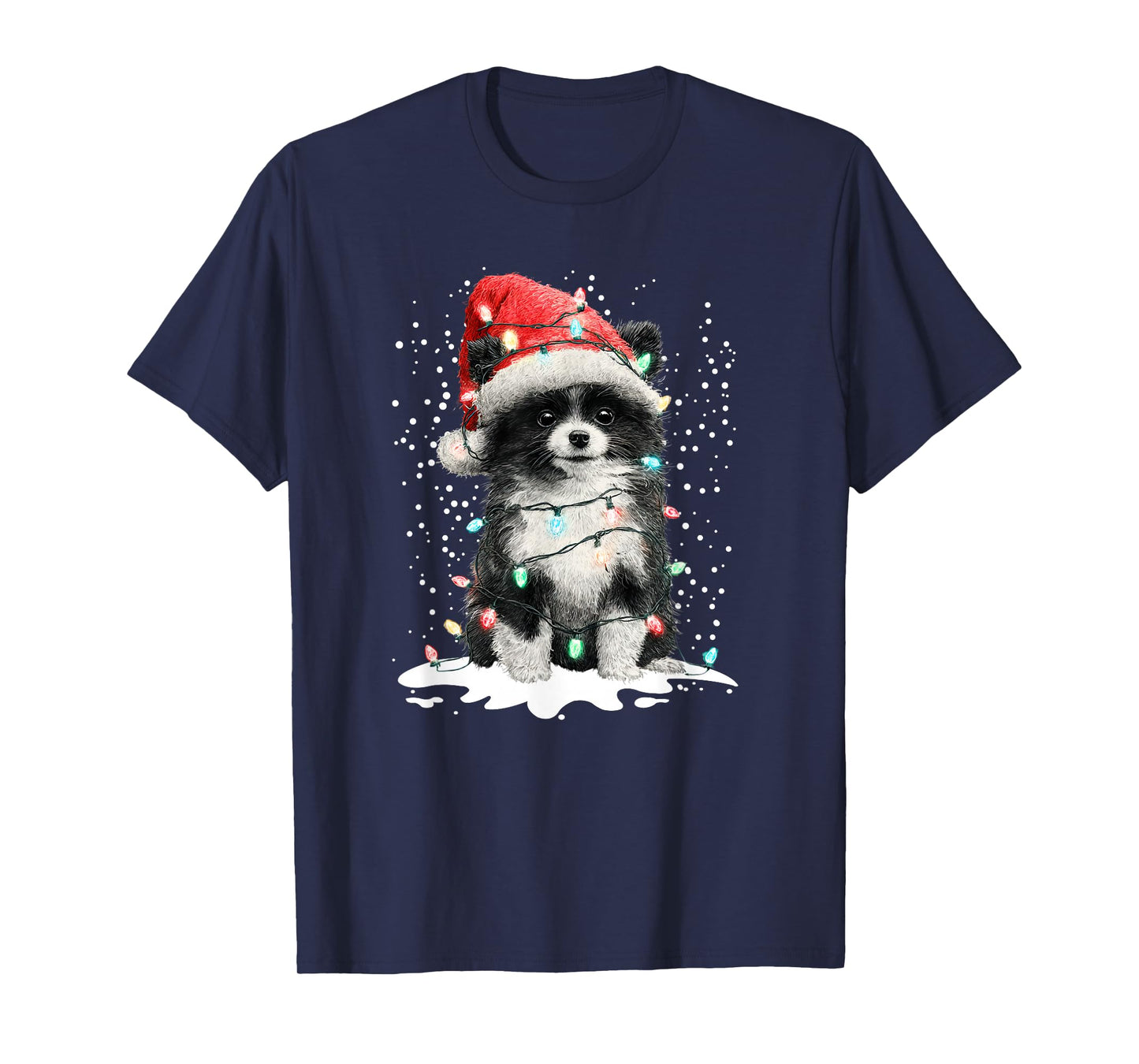 Dog Xmas Men Women Favorite Pomeranian Christmas T-Shirt