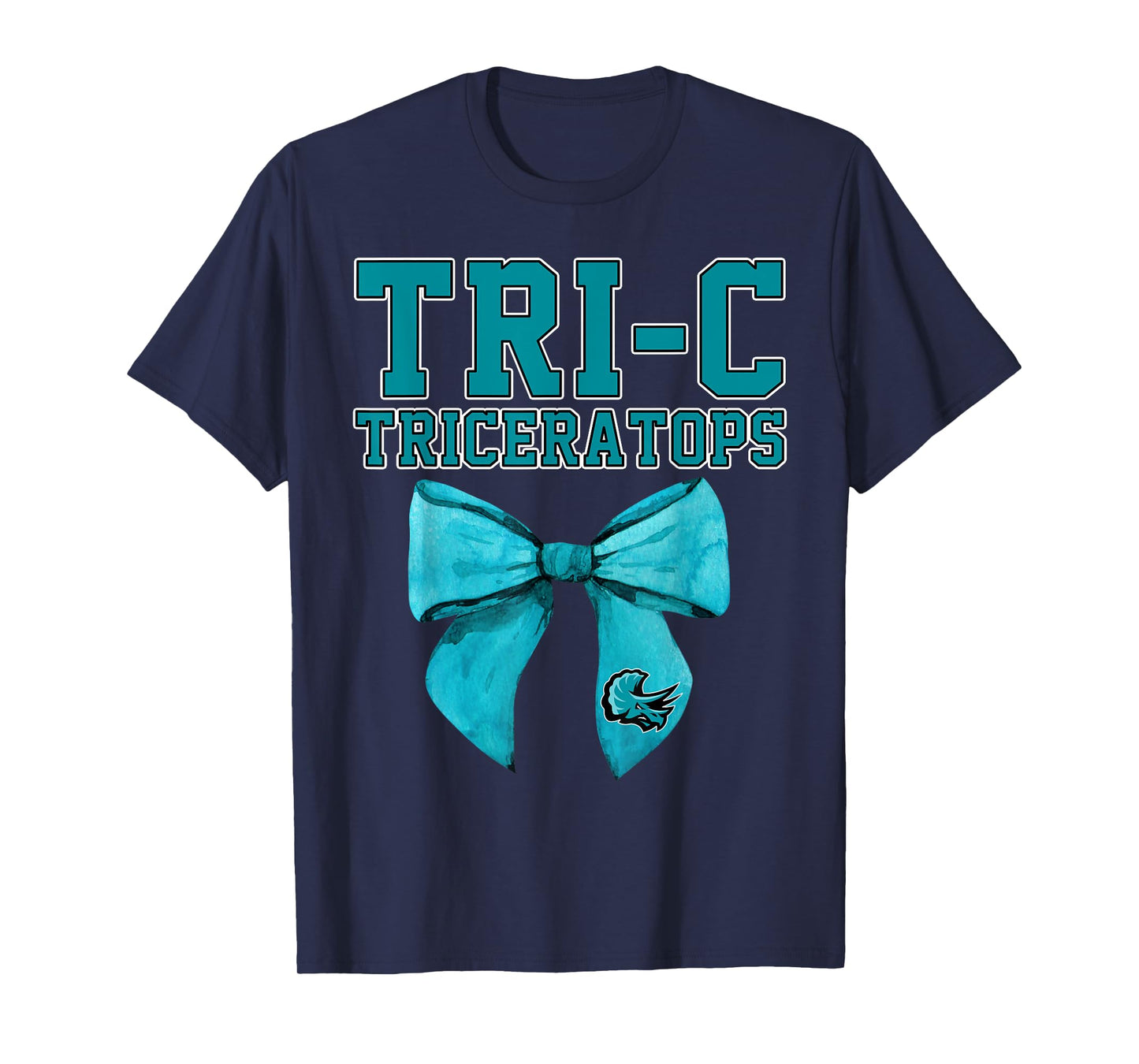 Tri-C TriceratopsCuyahoga Community College Bow Vintage T-Shirt