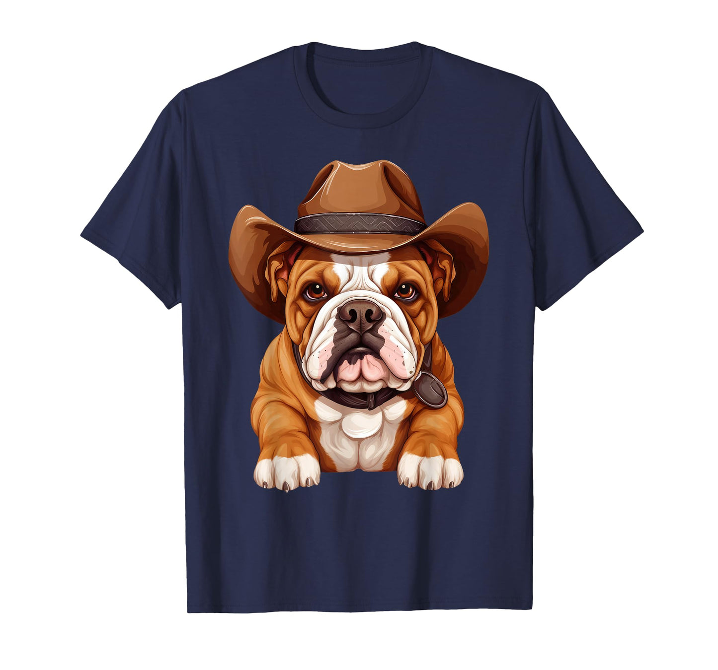 English Bulldog in Cowboy Hat Bulldog Lovers T-Shirt