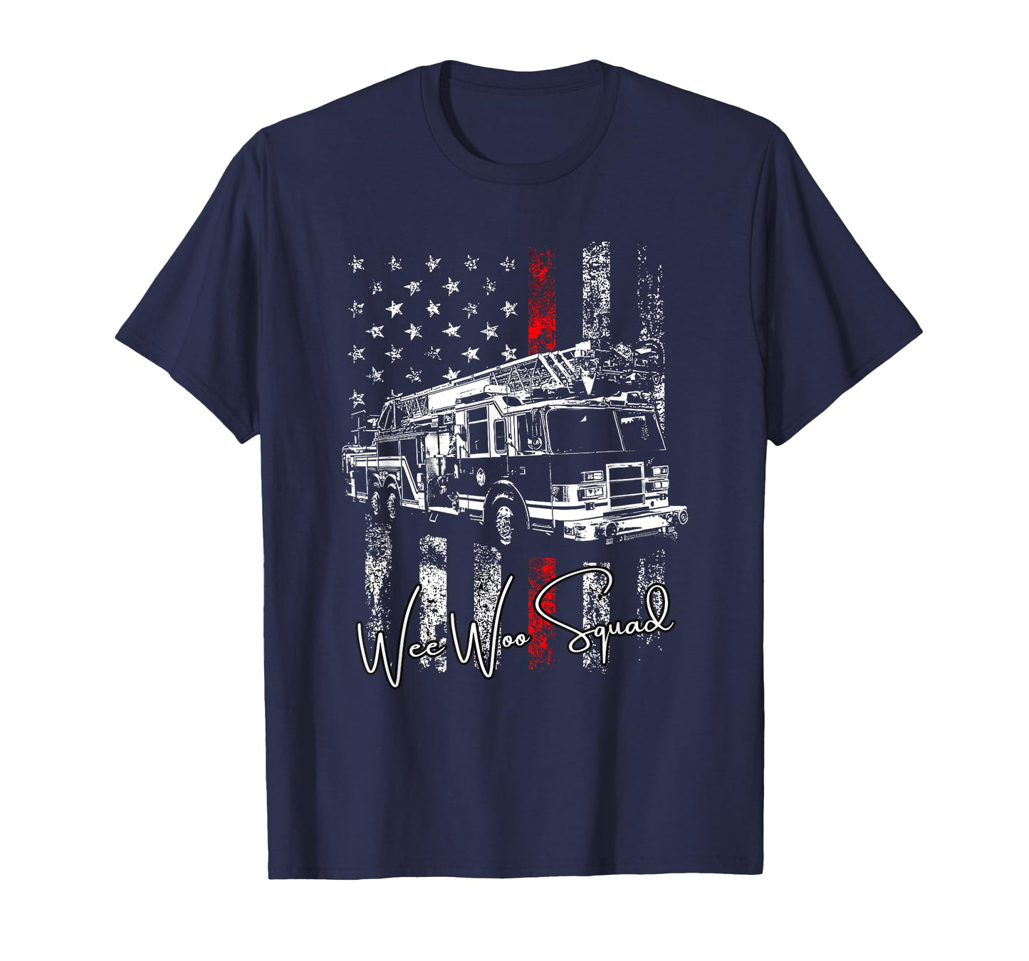 wee woo squad fire truck firefighter funny fireman T-Shirt