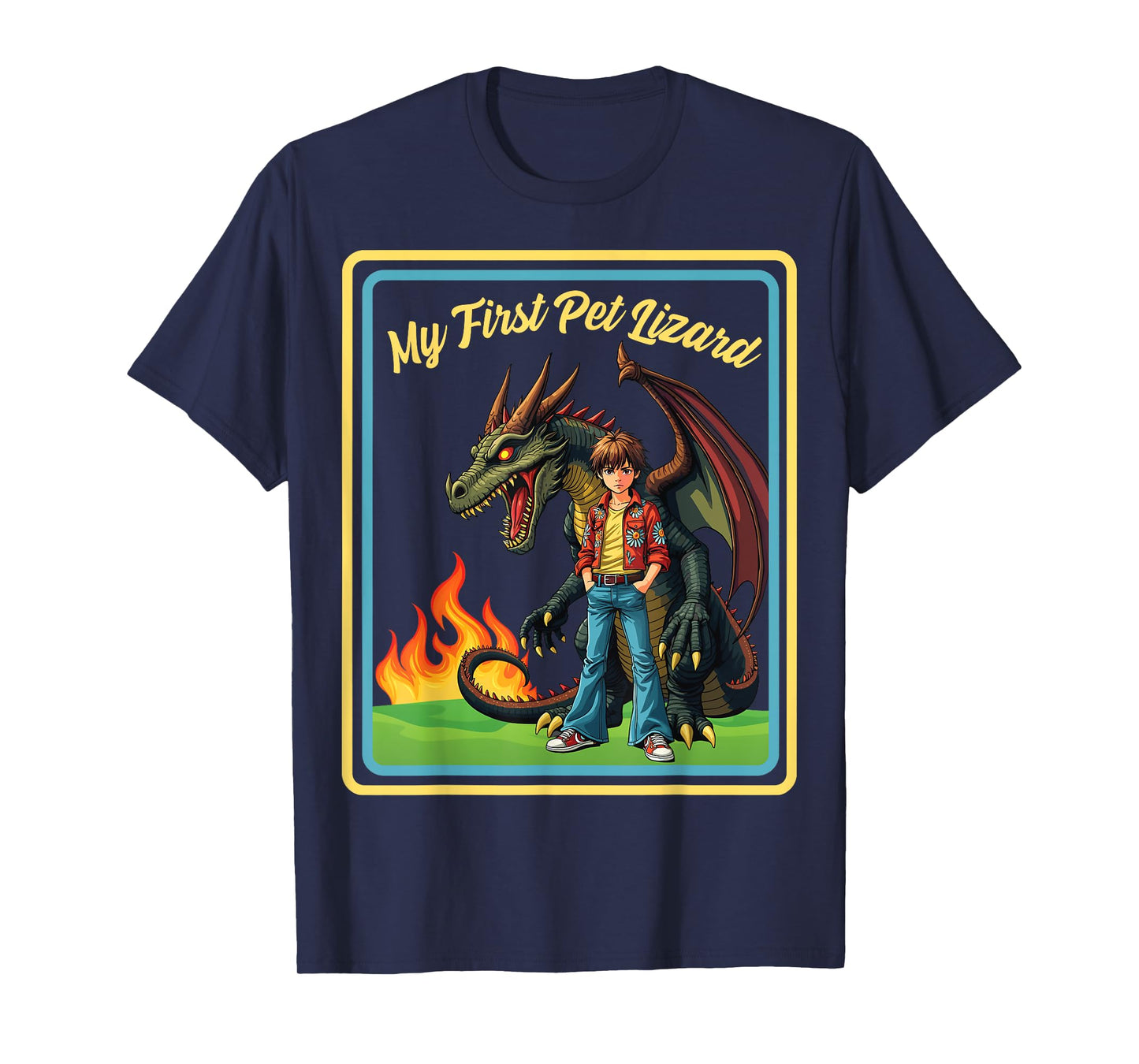 Vintage Child Game Horror, Funny Dragon, My First Pet Lizard T-Shirt