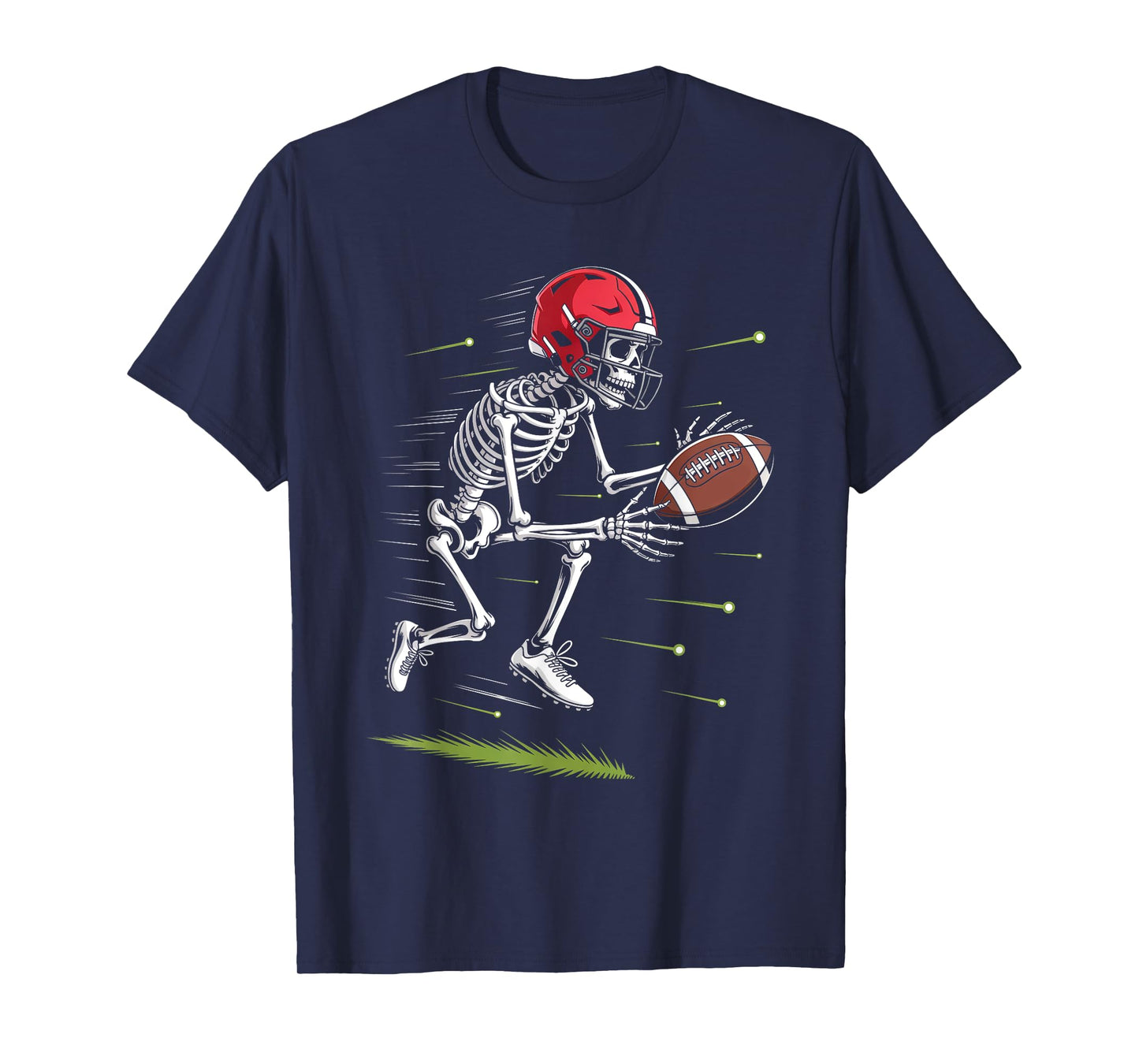 Skeleton Football Halloween Costume Funny Men Boys Kids Tee T-Shirt